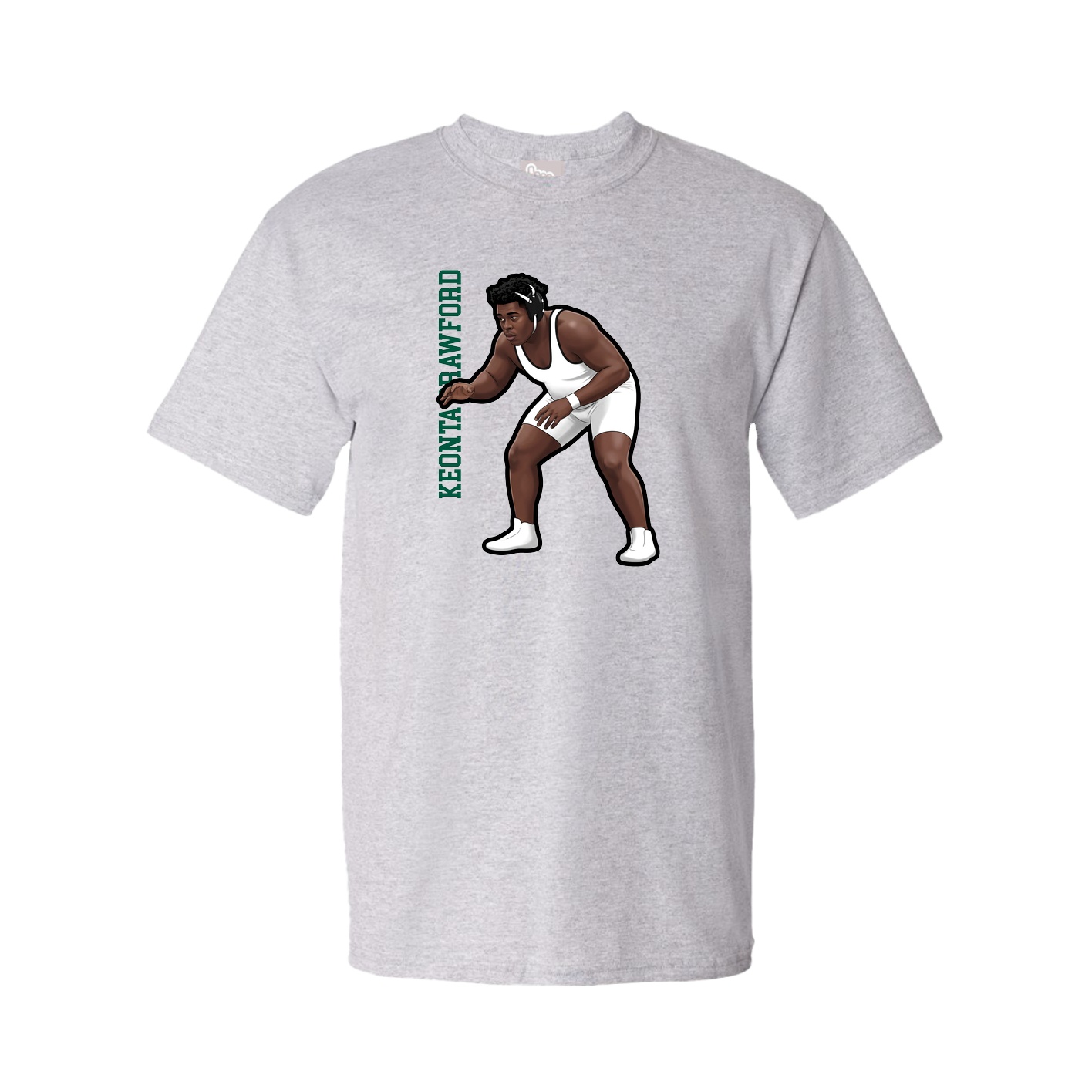 Tee — Name Vertical in Grey