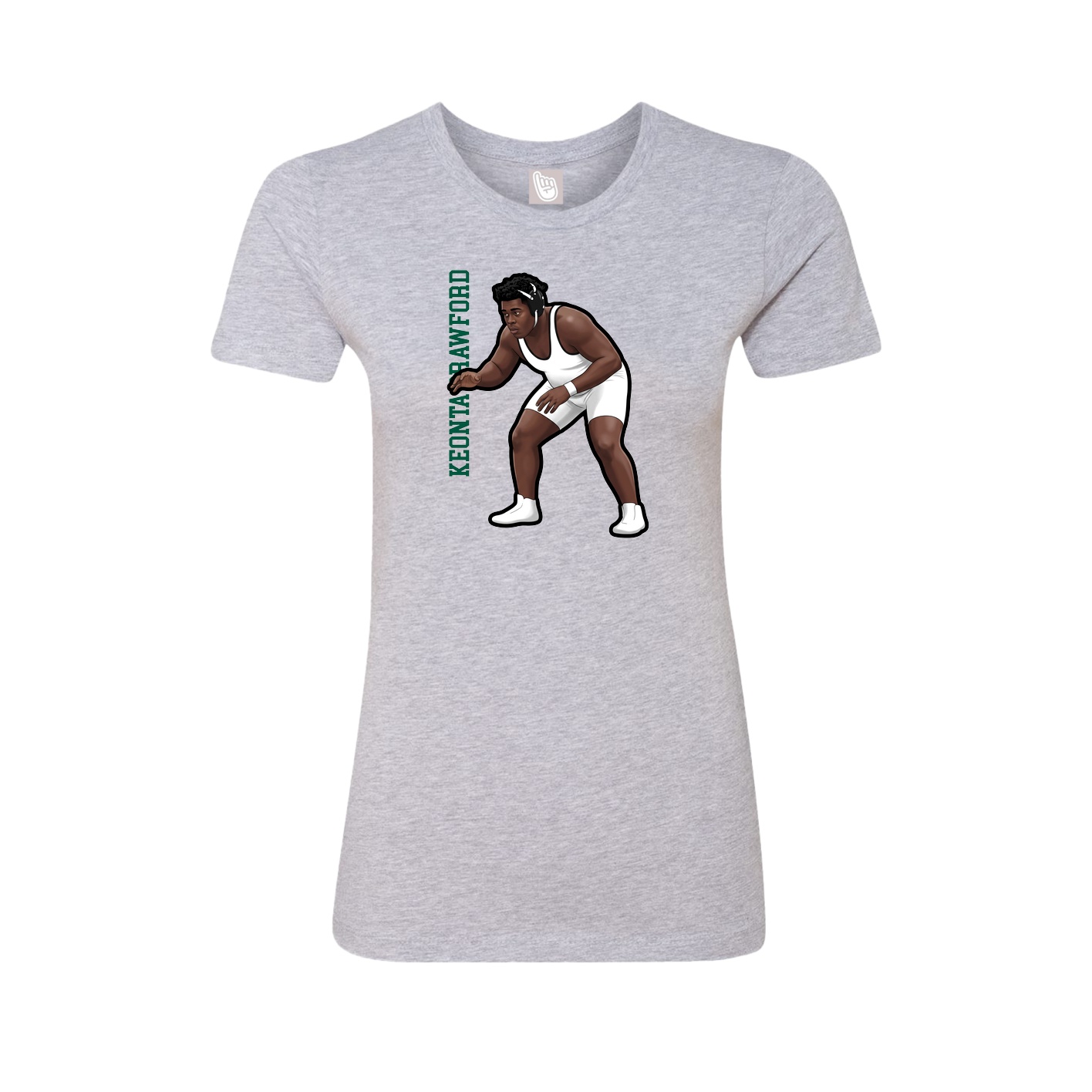 Womens Tee — Name Vertical in Grey