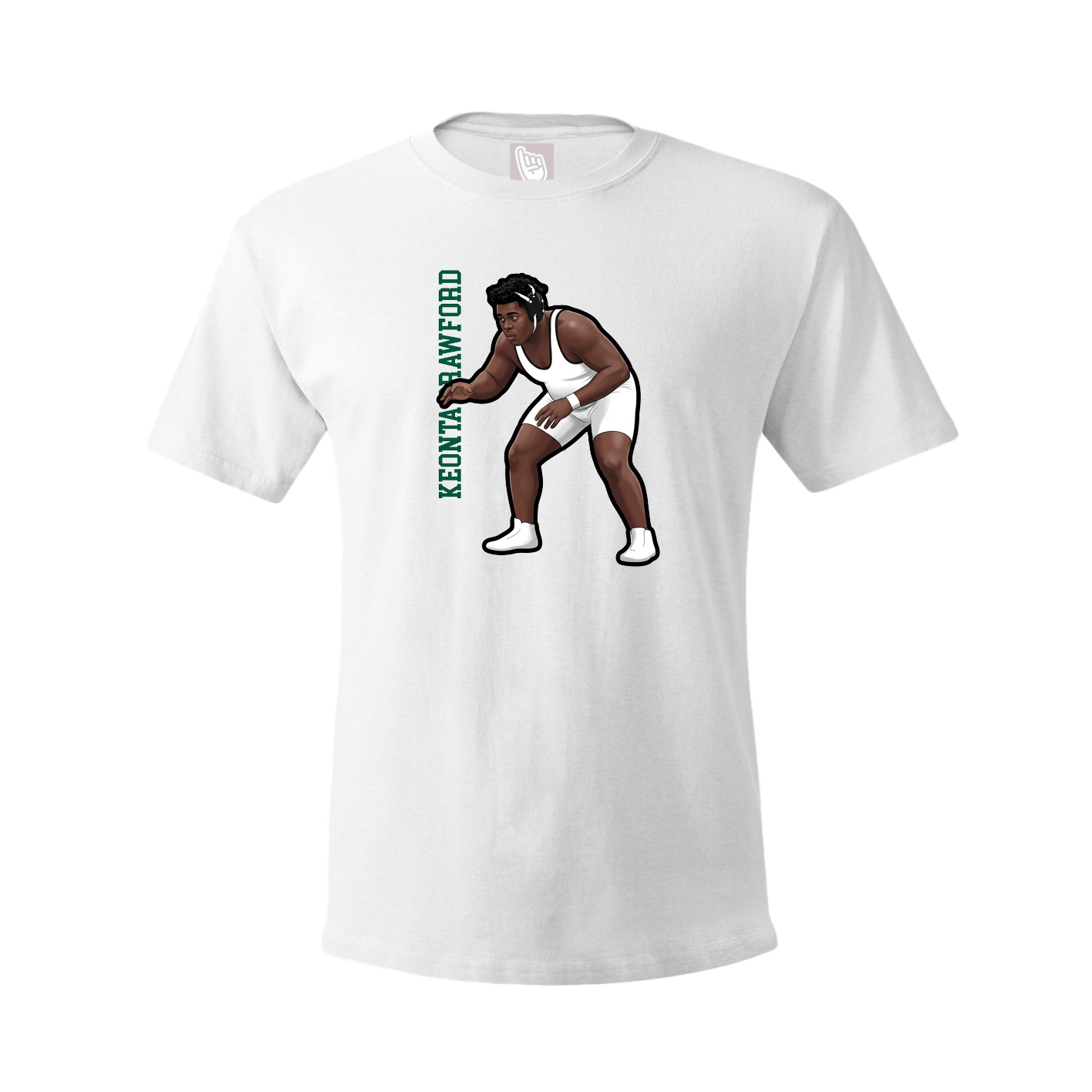 Youth Tee — Name Vertical in White