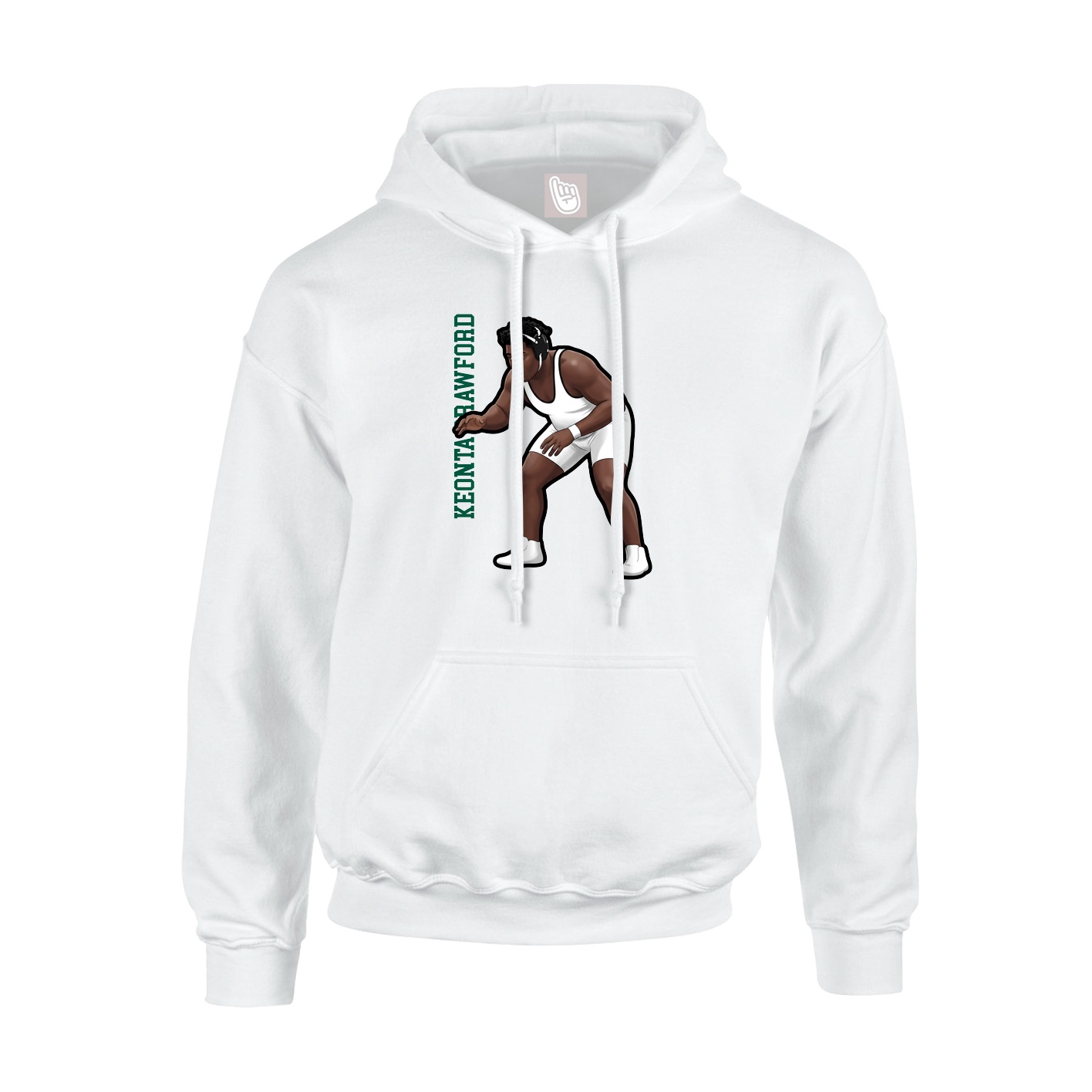 Hoodie — Name Vertical in White