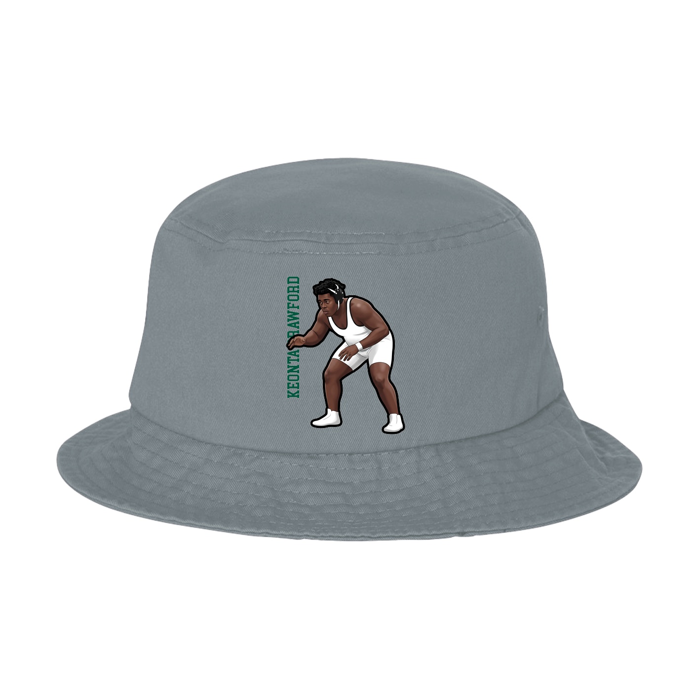 Bucket Cap — Name Vertical in Grey