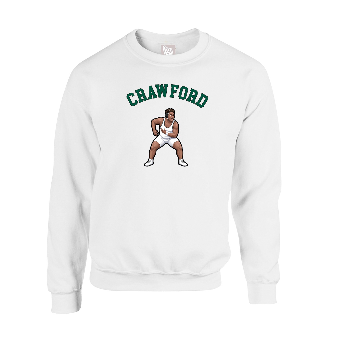 Fleece Crew — Shirsey Arch in White