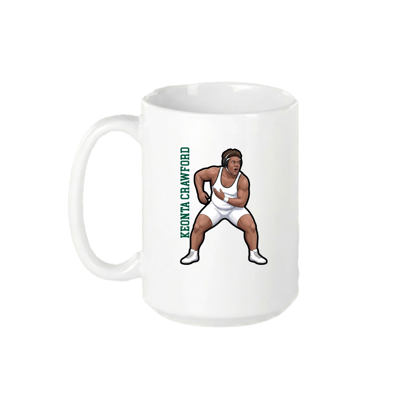 15oz Coffee Mug — Name Vertical in White