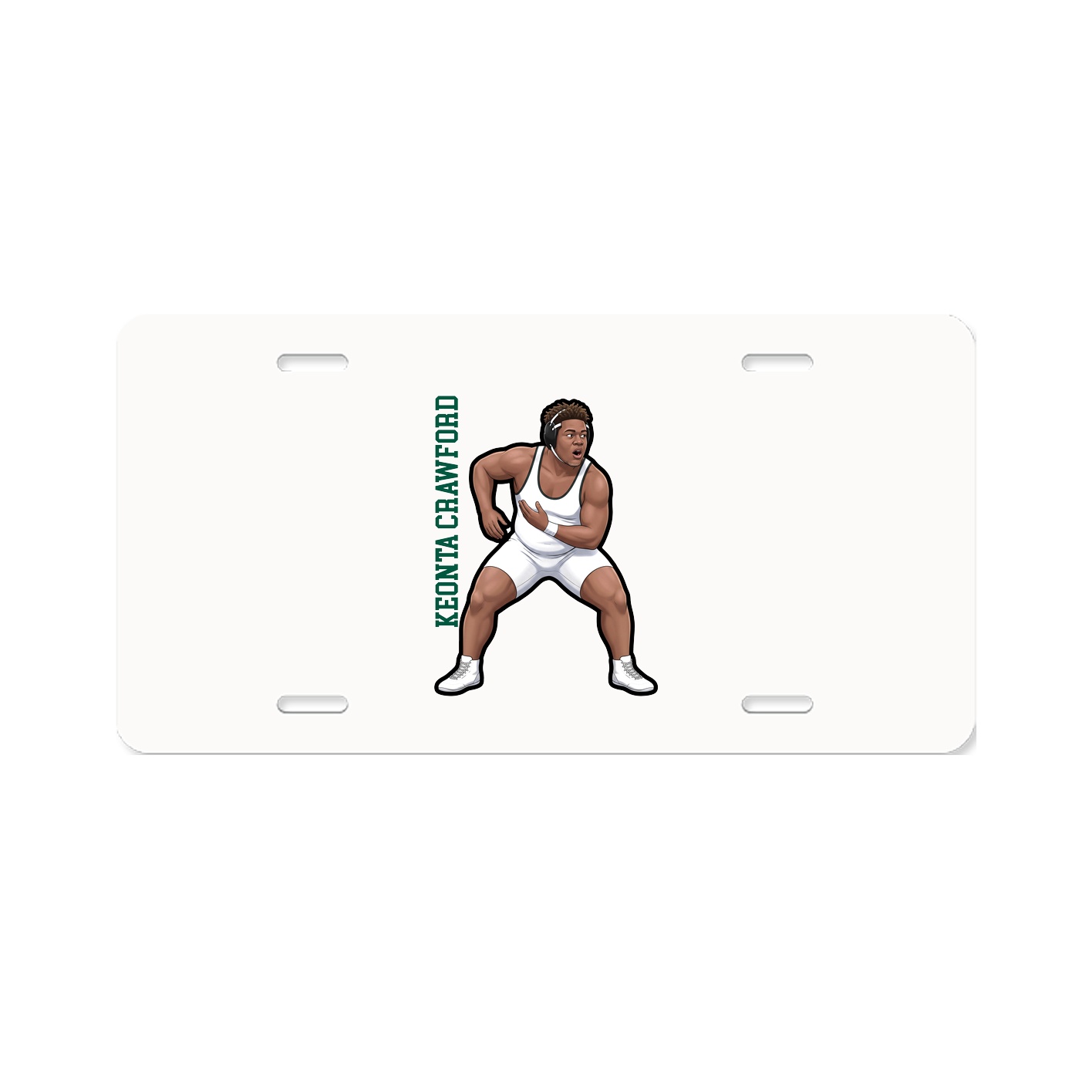 License Plate — Name Vertical in Classic