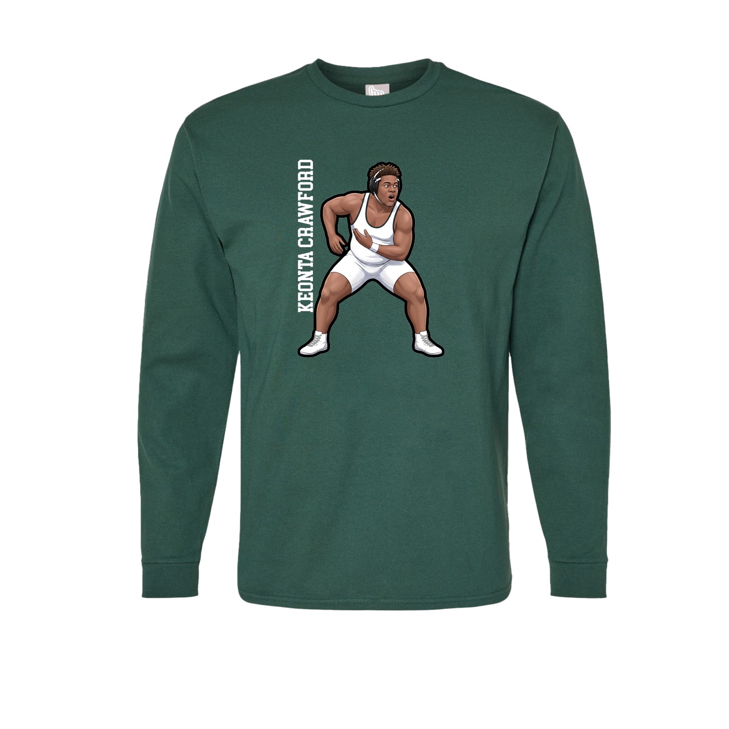 Long Sleeve Tee — Name Vertical in Green