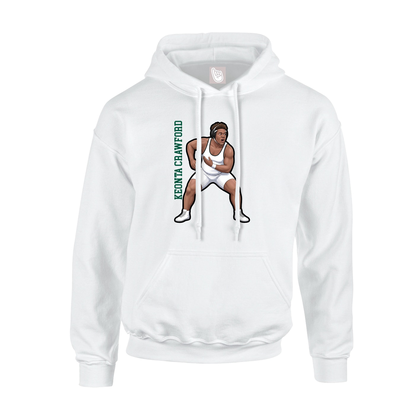 Youth Hoodie — Name Vertical in White