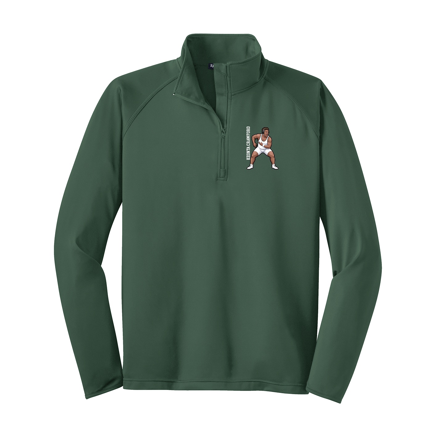 Q-Zip Pullover — Name Vertical in Green