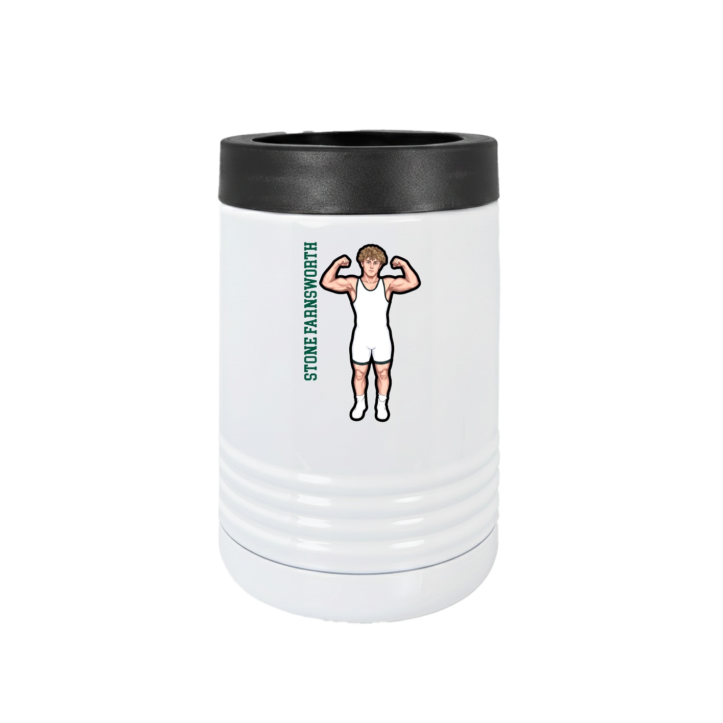 Beverage Holder — Name Vertical in White