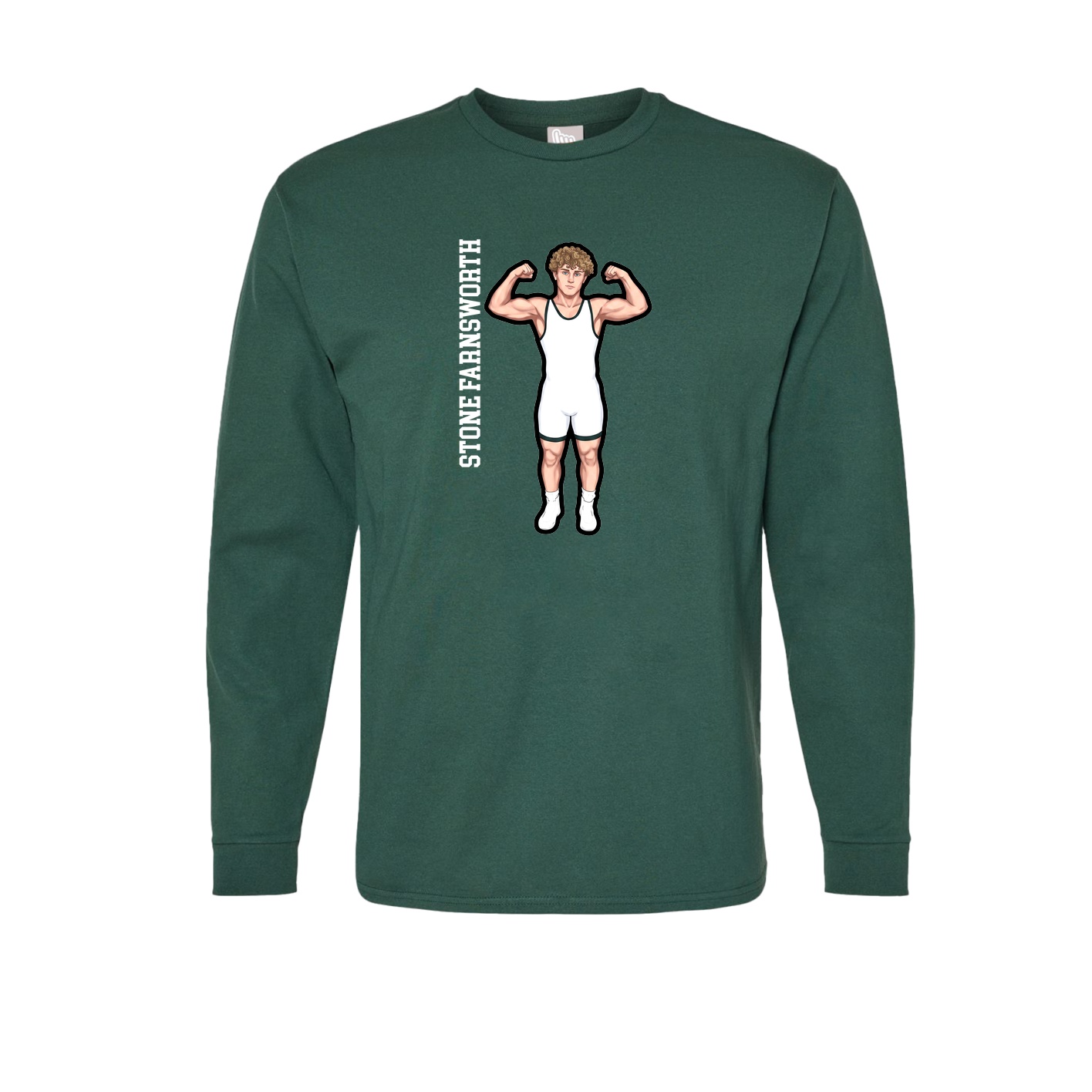 Long Sleeve Tee — Name Vertical in Green