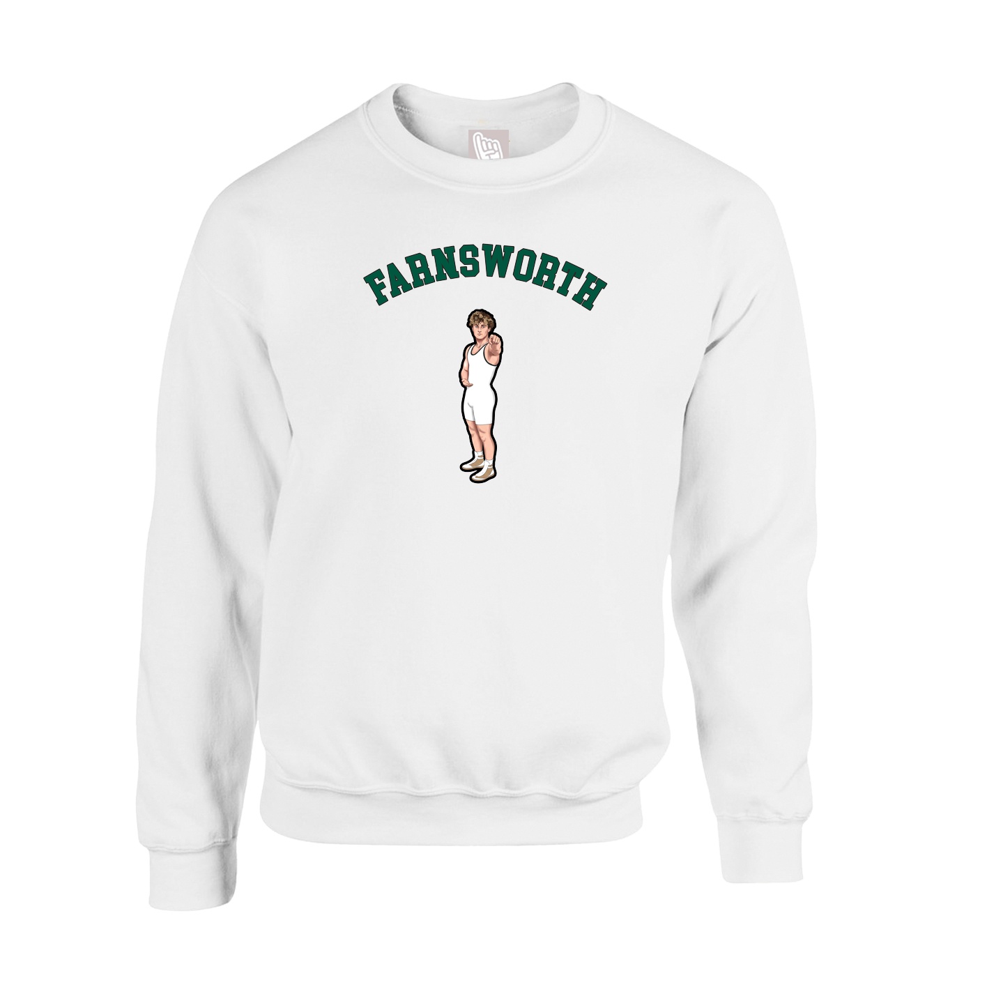 Fleece Crew — Shirsey Arch in White