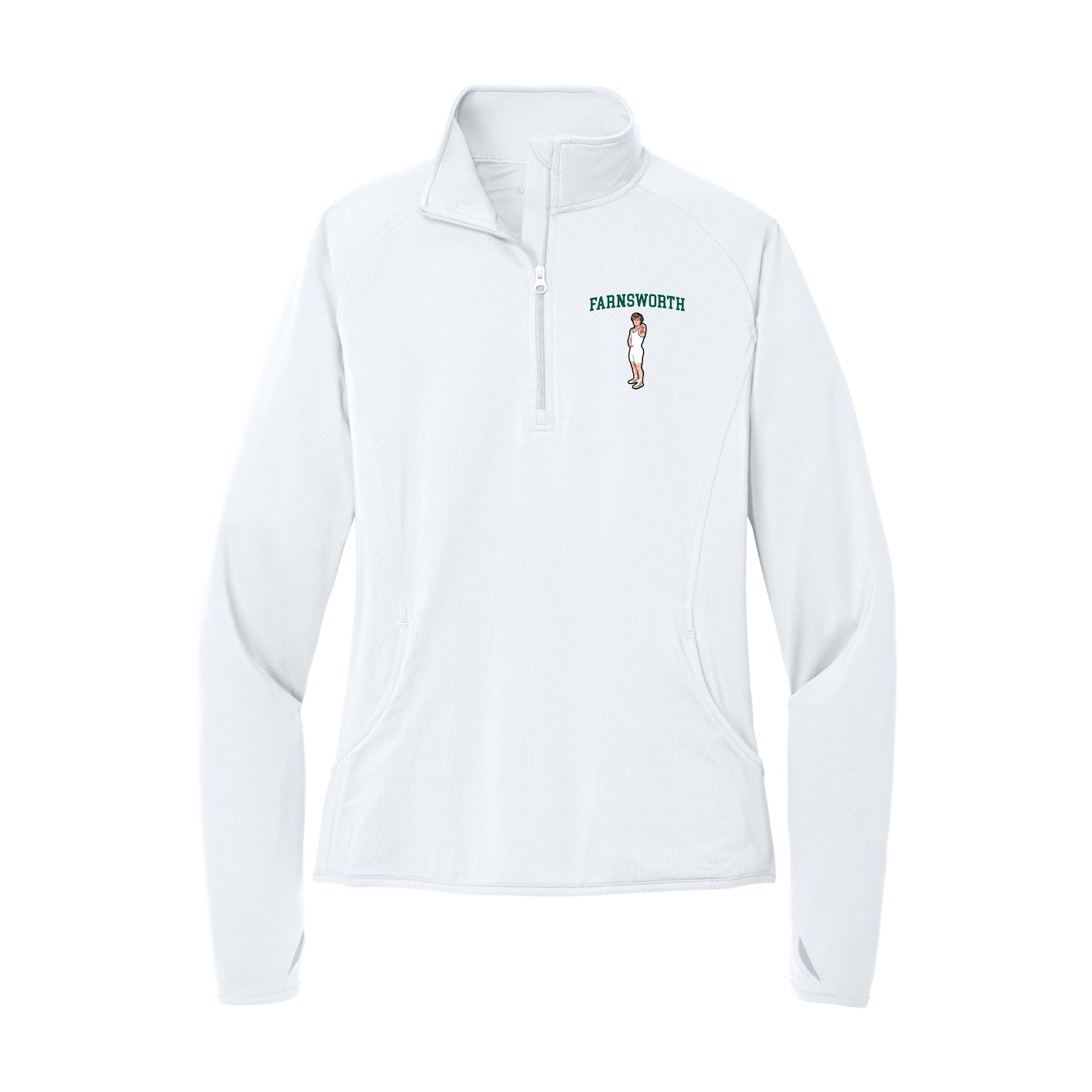 Women's Q-Zip Pullover — Shirsey in White