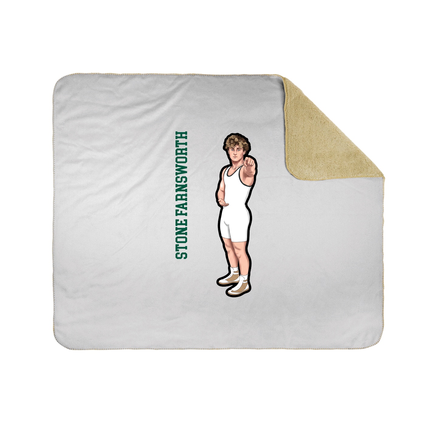 Throw Blanket — Name Vertical in White