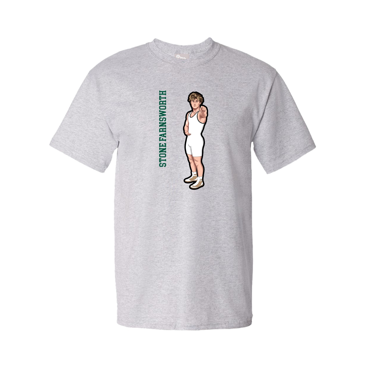Youth Tee — Name Vertical in Grey
