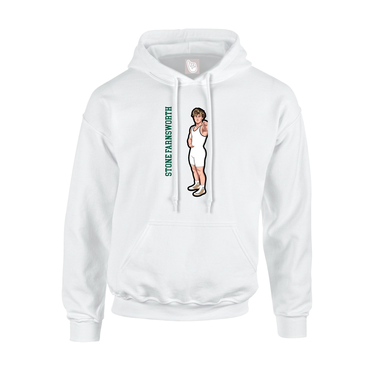 Youth Hoodie — Name Vertical in White