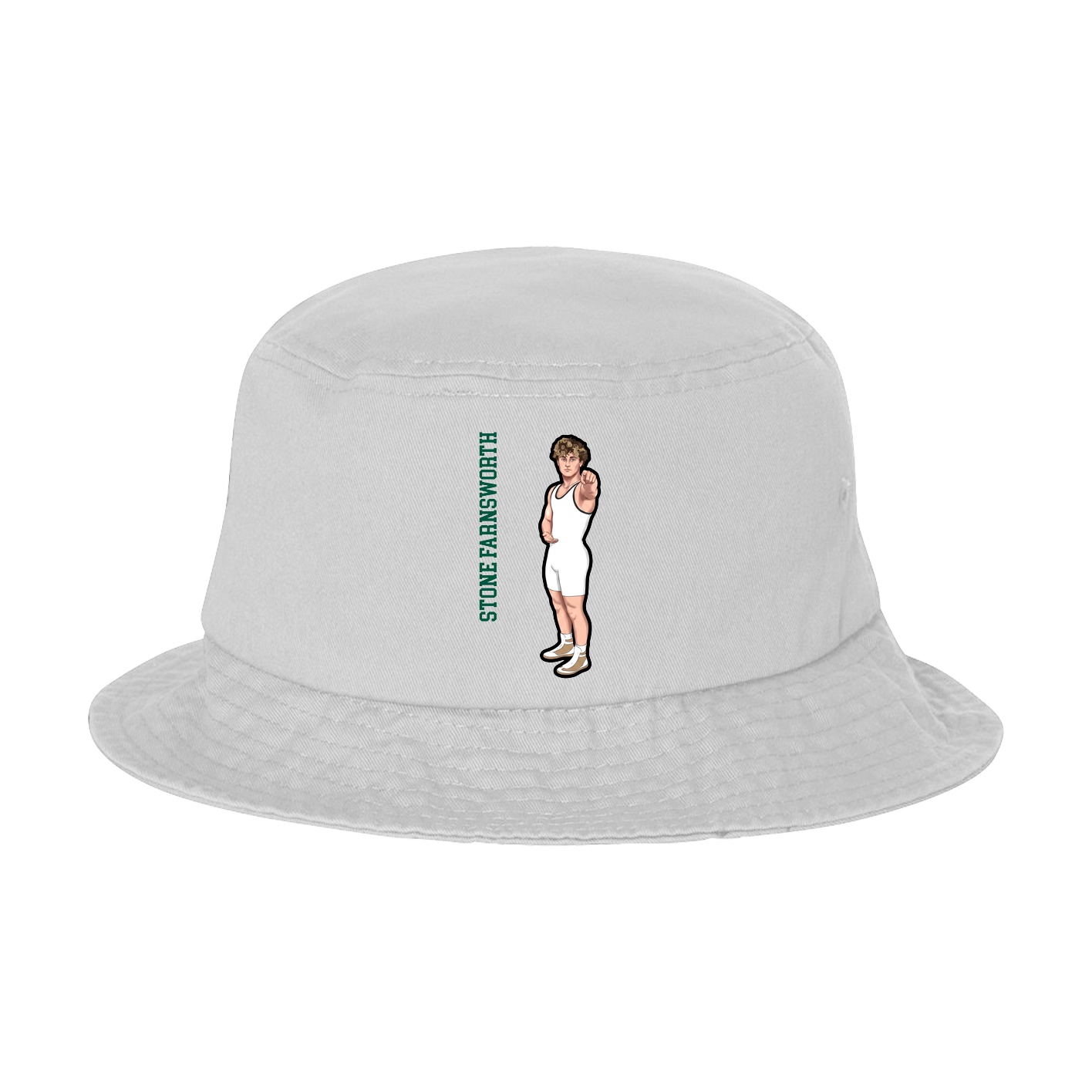 Bucket Cap — Name Vertical in White