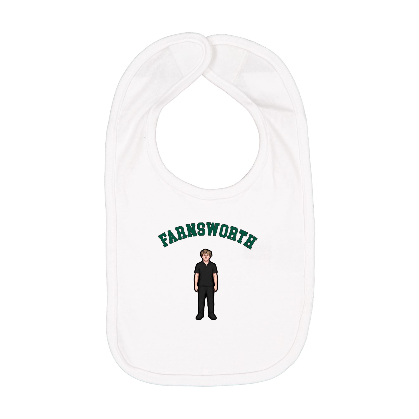 Infant Bib — Shirsey Arch in White