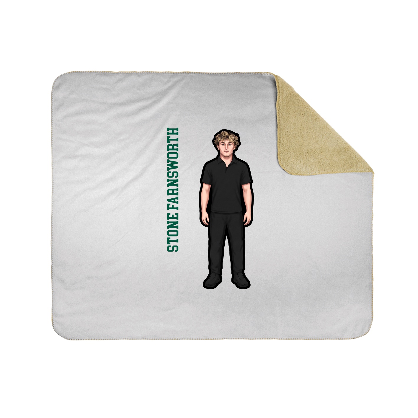 Throw Blanket — Name Vertical in White