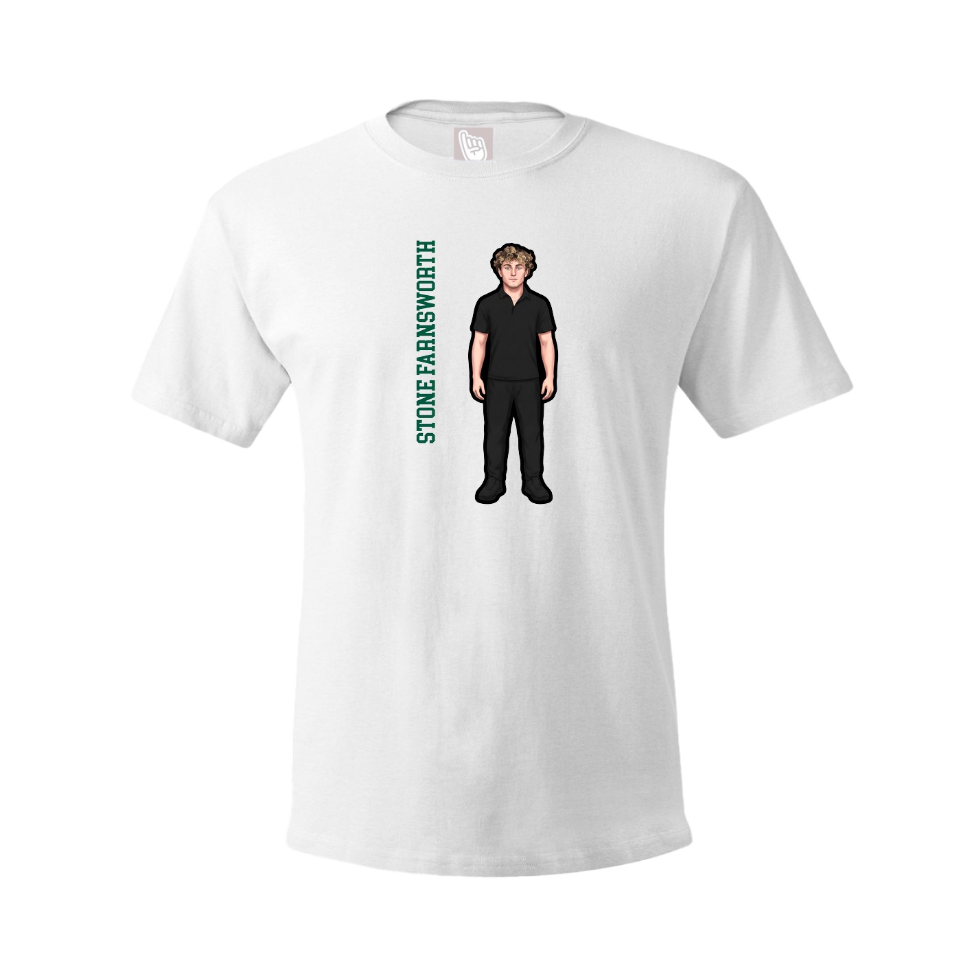 Tee — Name Vertical in White