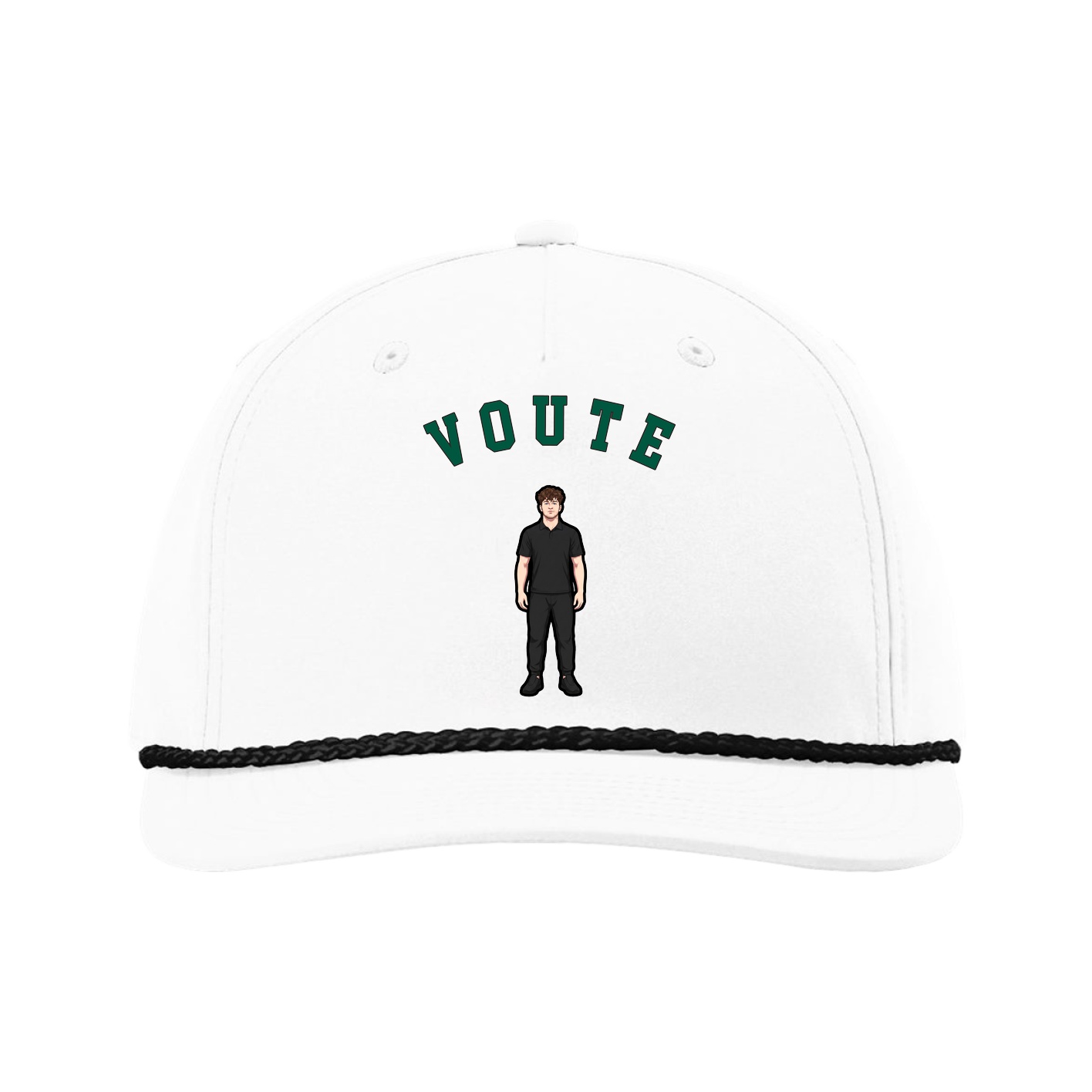 Five-Panel Classic Rope Cap — Shirsey Arch in White