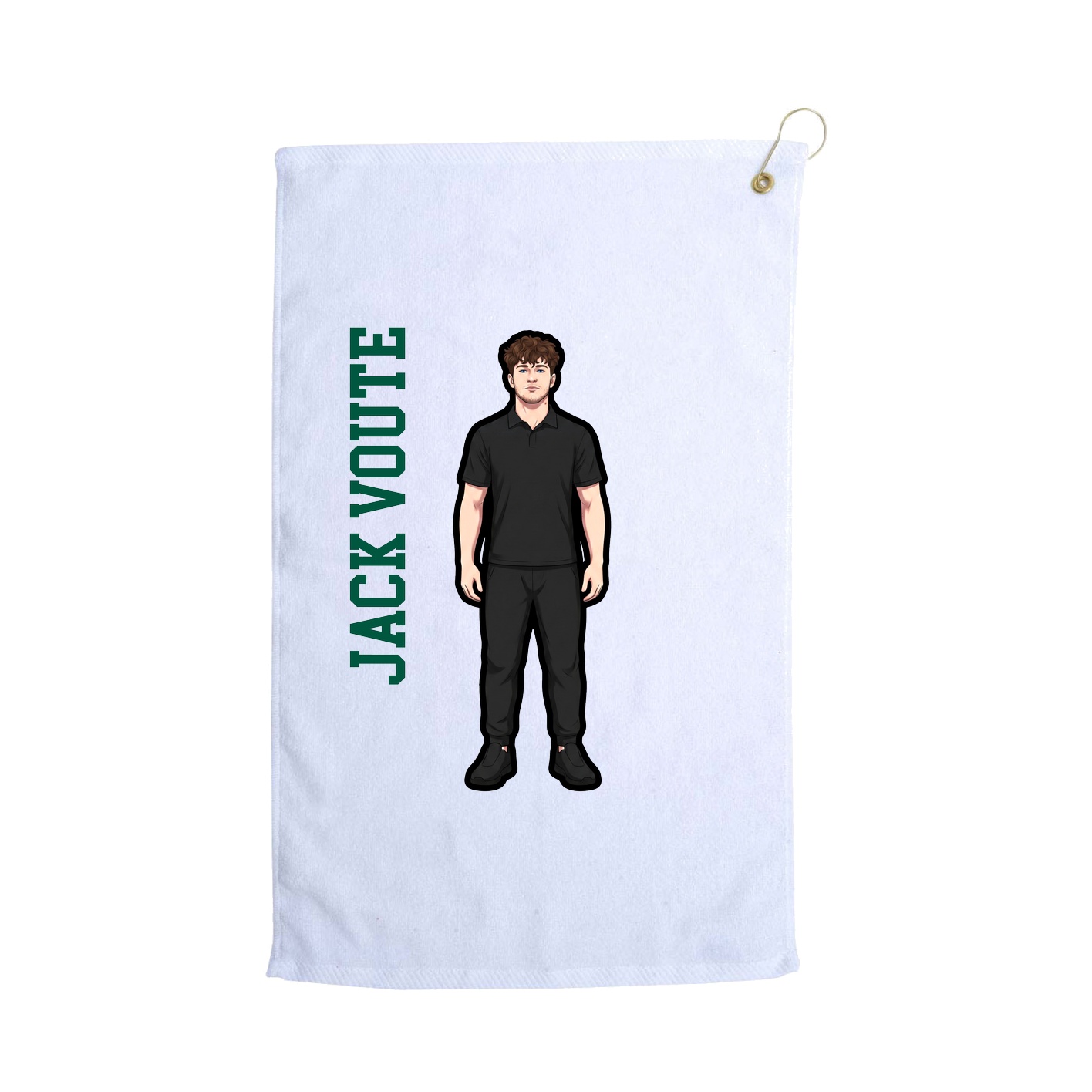 Golf Towel — Name Vertical in White