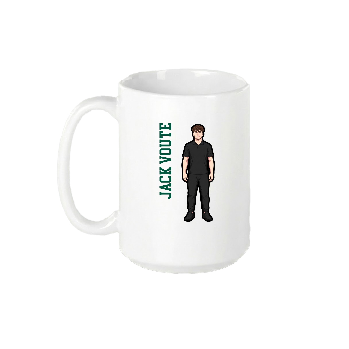 15oz Coffee Mug — Name Vertical in White