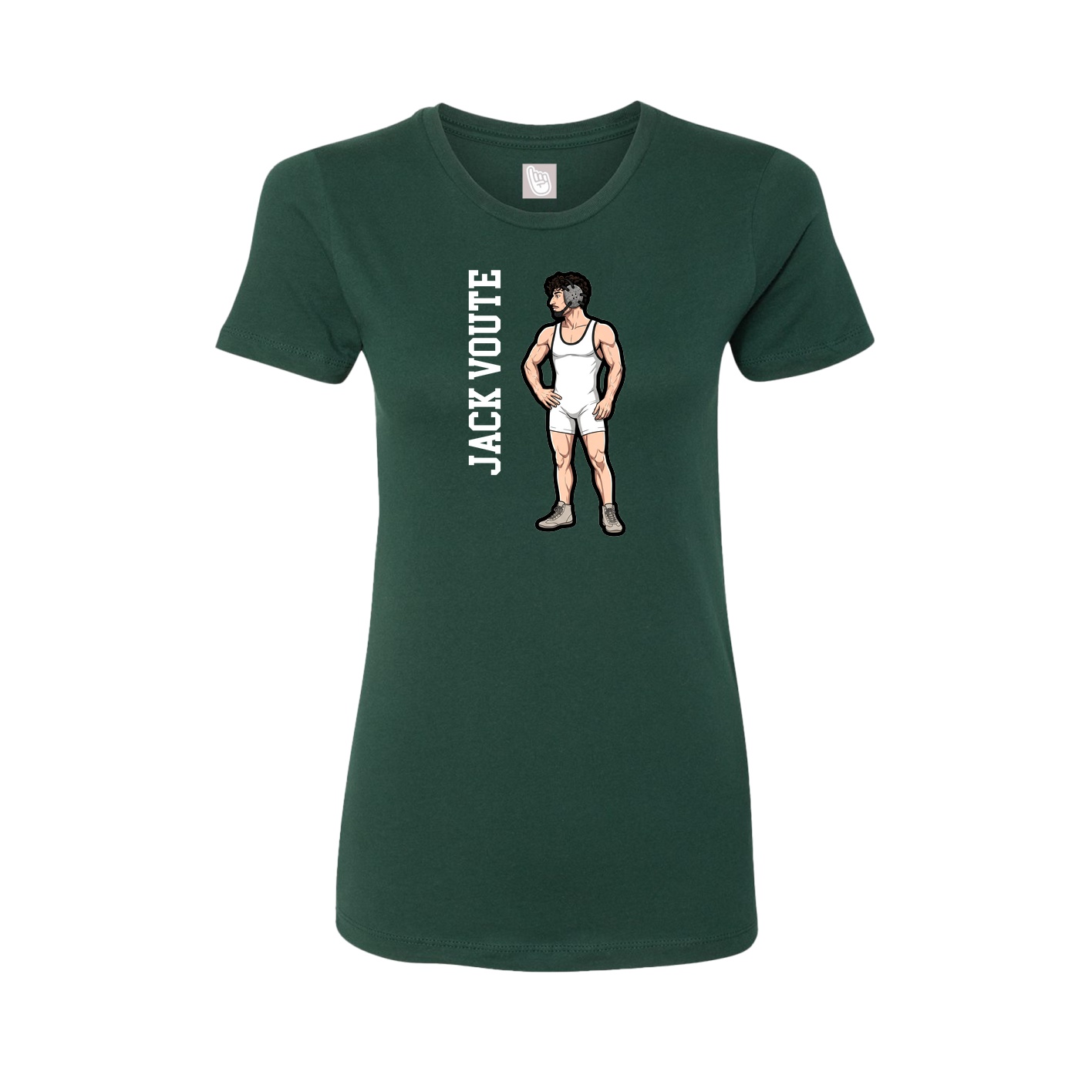 Womens Tee — Name Vertical in Green