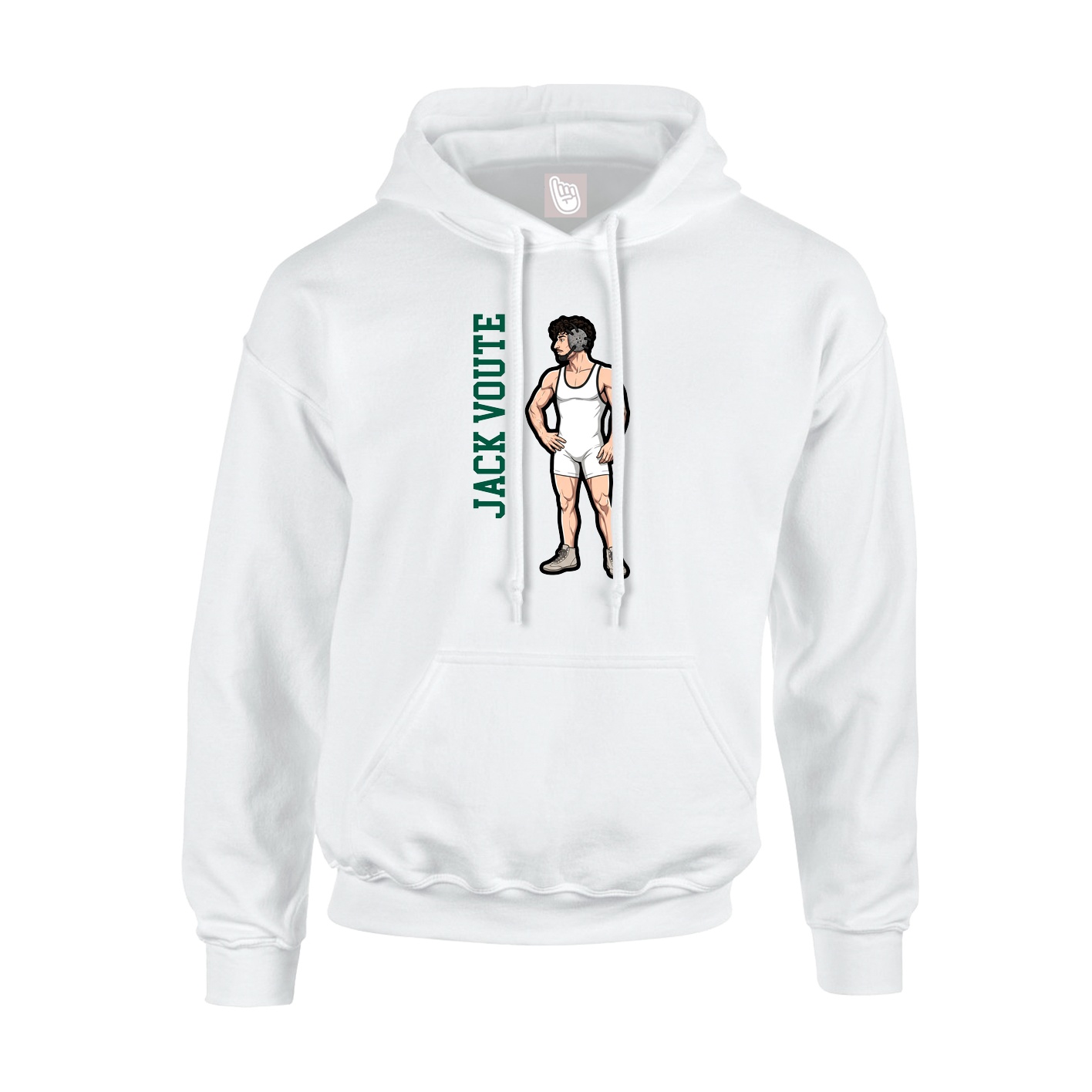 Youth Hoodie — Name Vertical in White