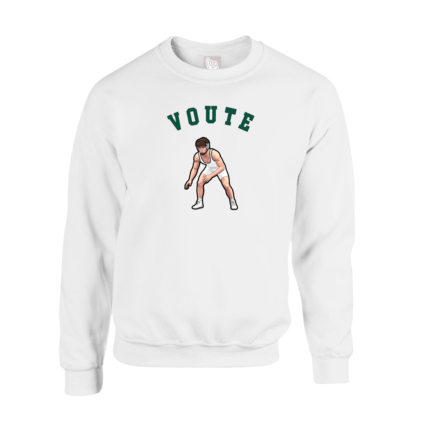 Fleece Crew — Shirsey Arch in White