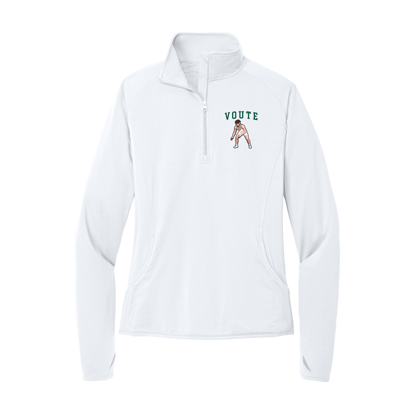 Women's Q-Zip Pullover — Shirsey in White