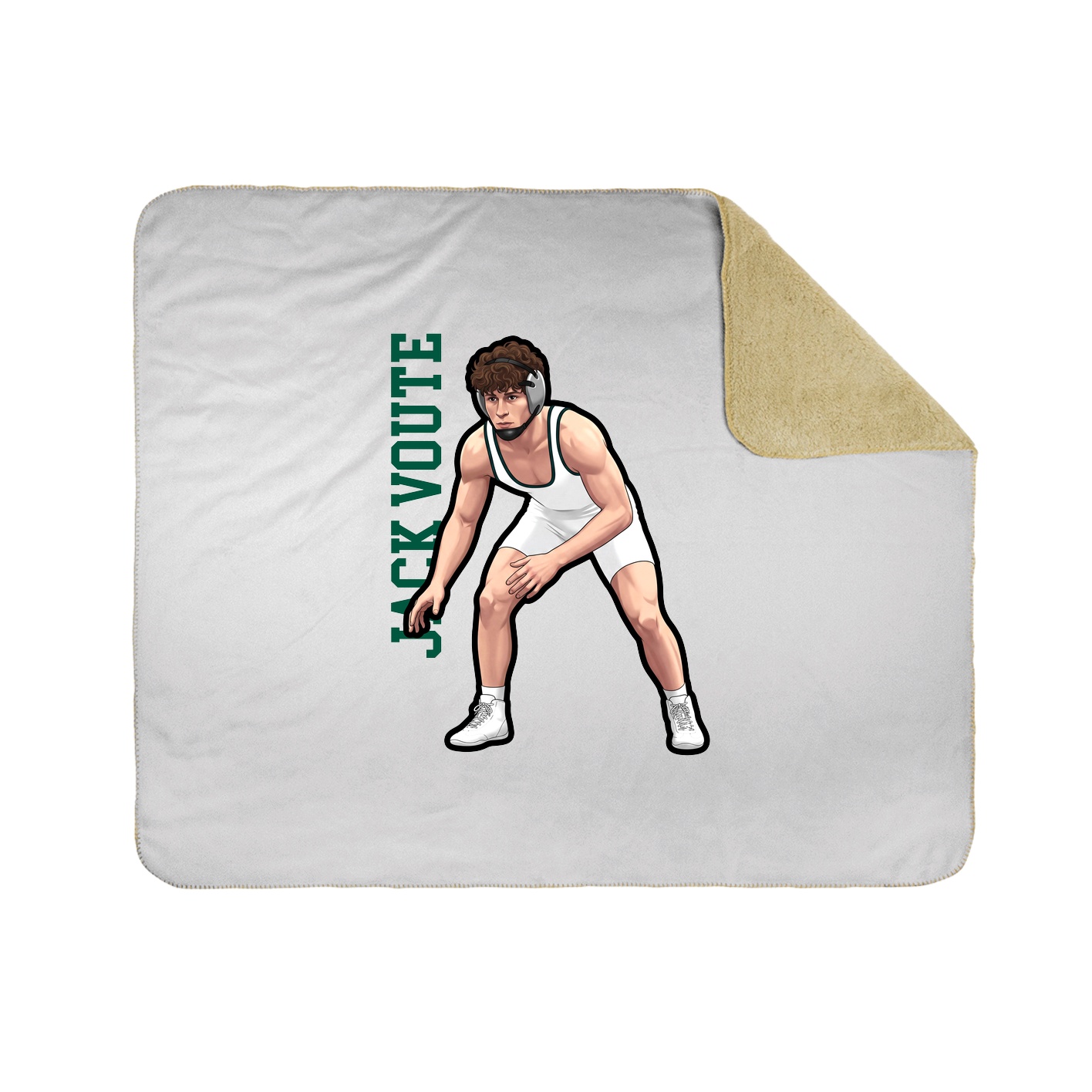 Throw Blanket — Name Vertical in White