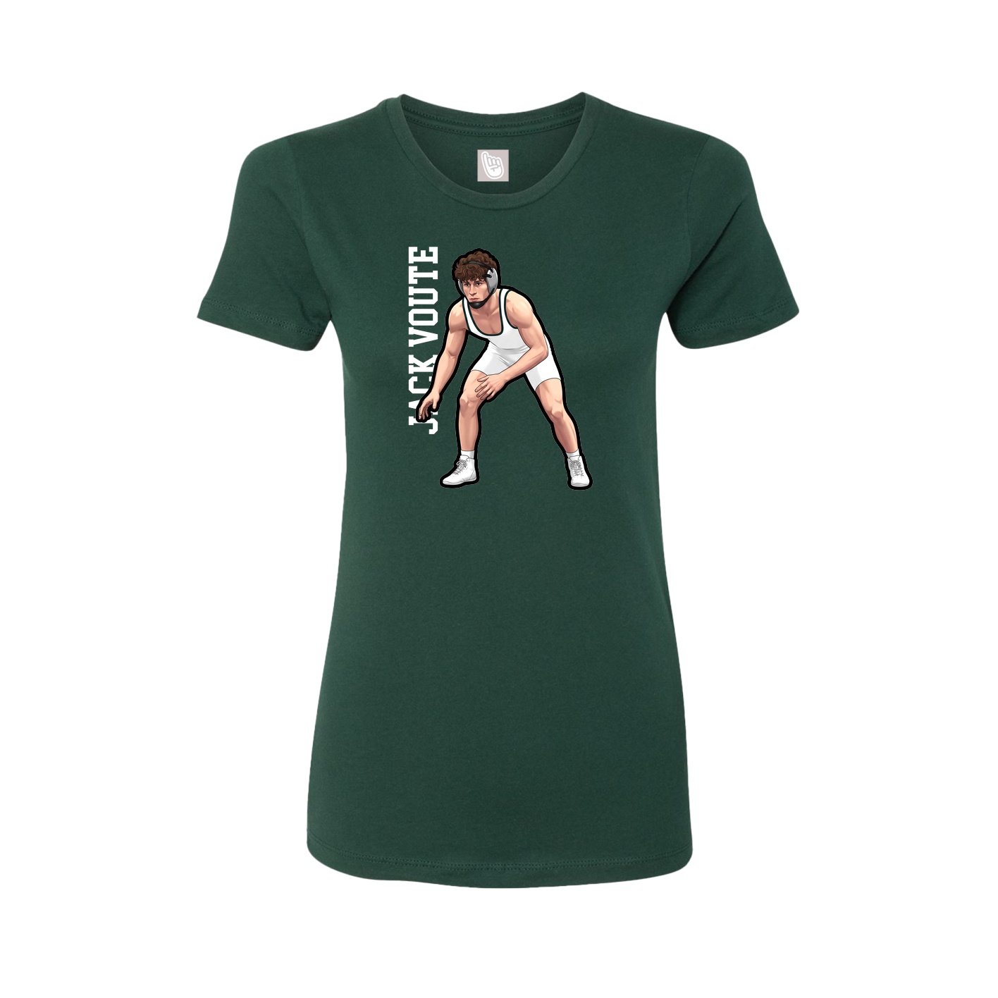 Womens Tee — Name Vertical in Green