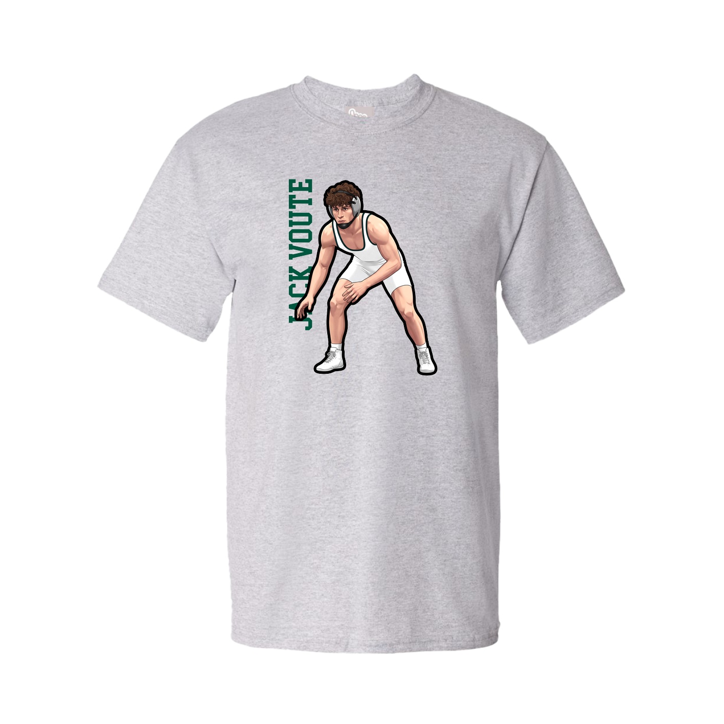 Youth Tee — Name Vertical in Grey