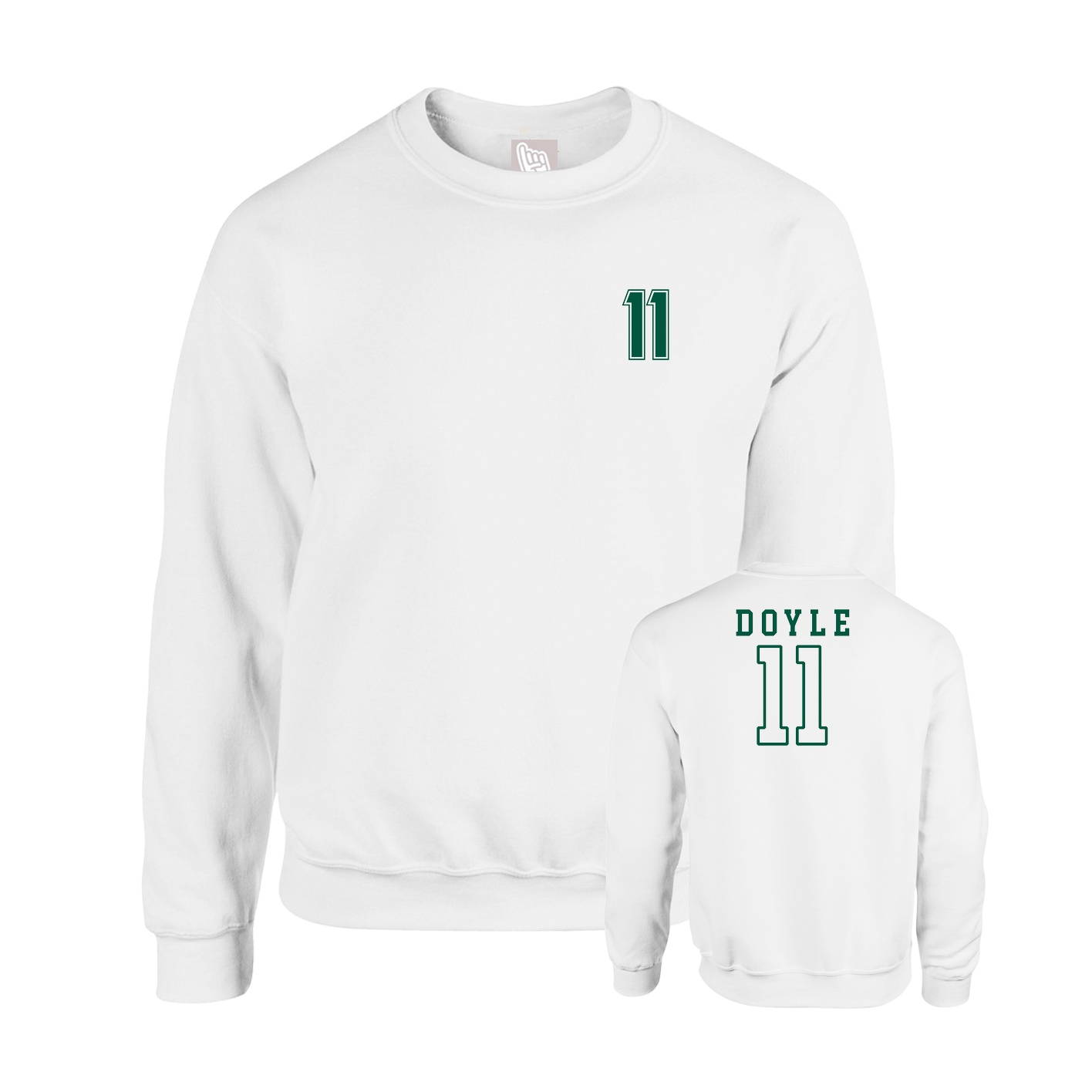 Fleece Crew — Chest Back in White