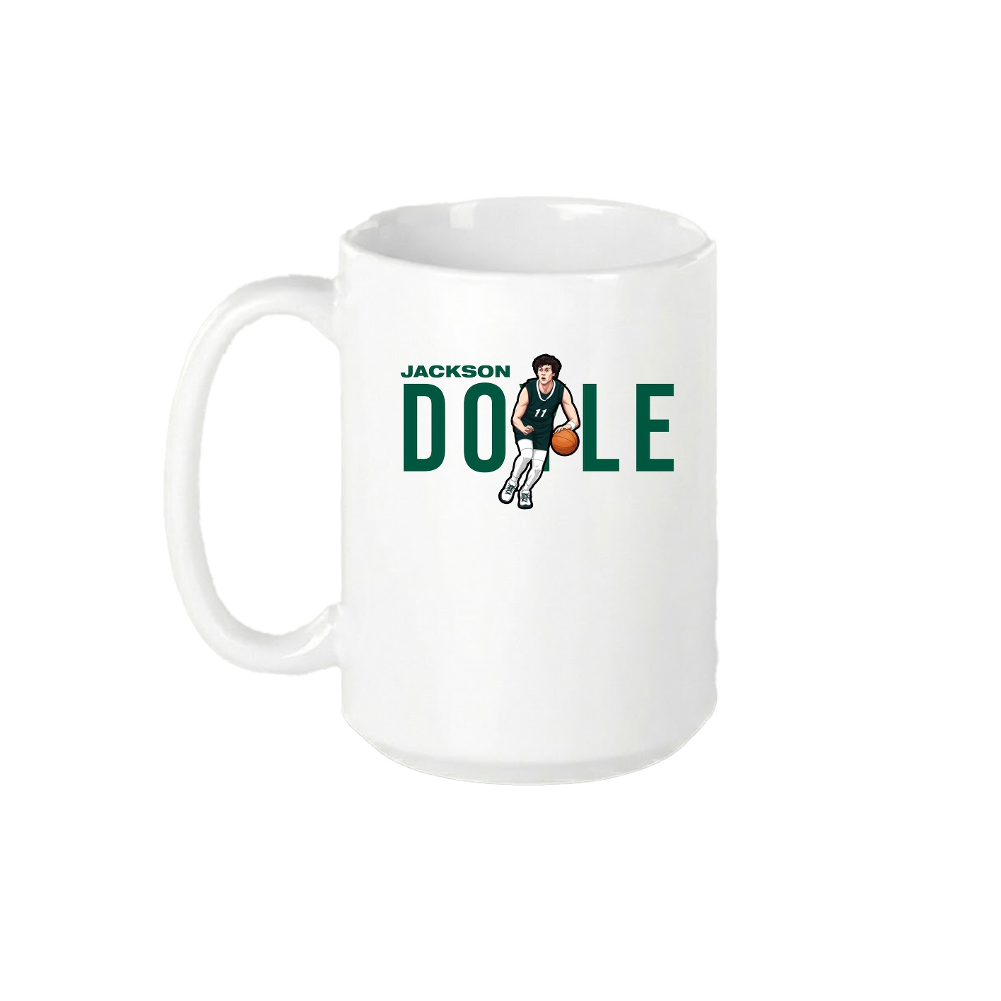 15oz Coffee Mug — Player Name in White