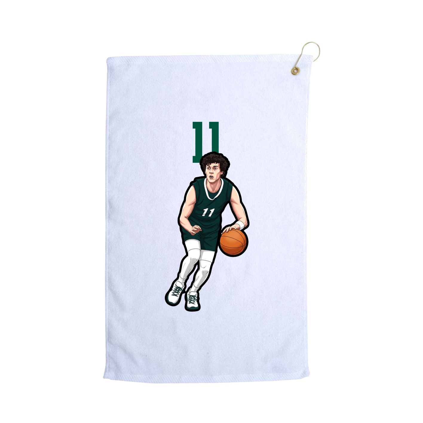 Golf Towel — Number Top in White