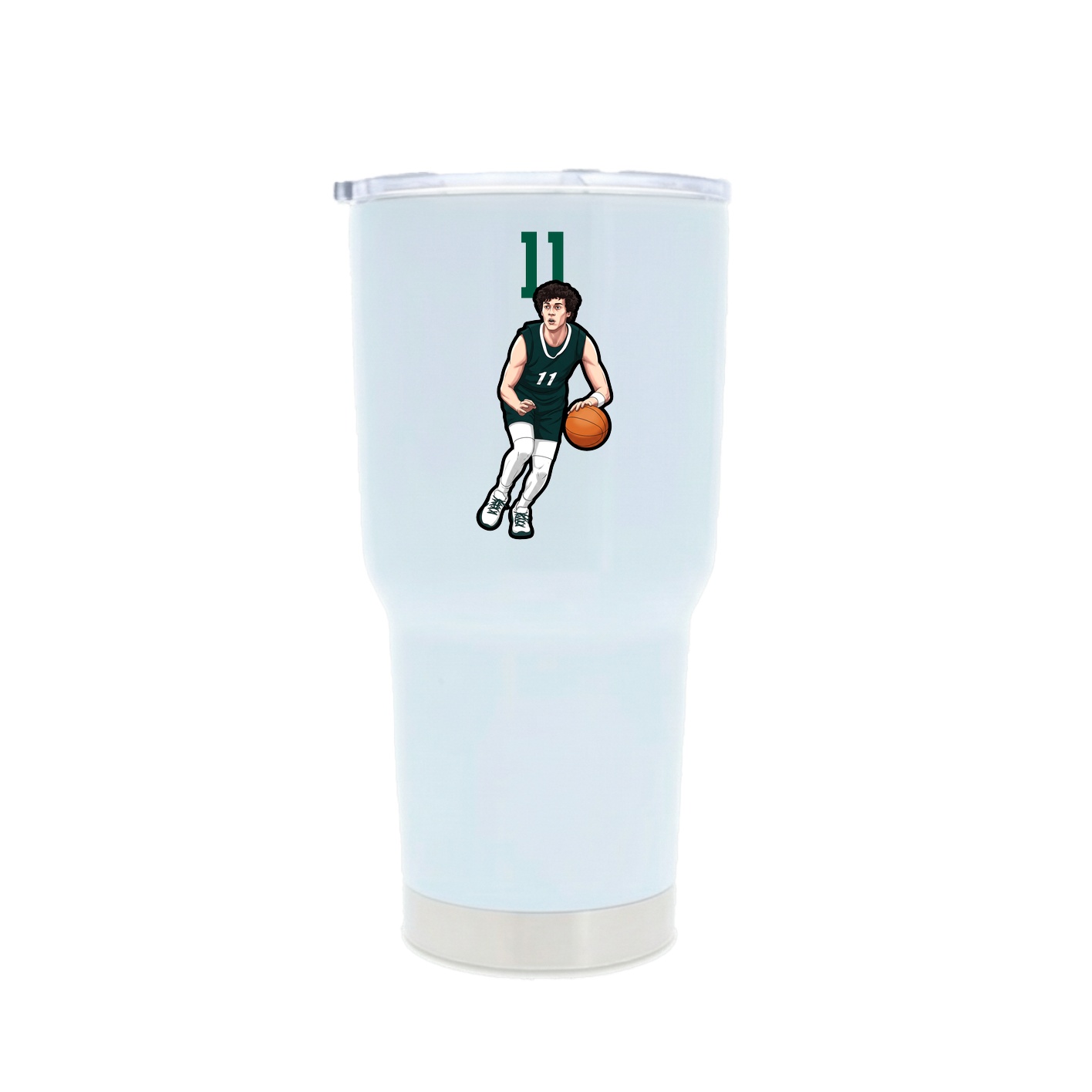 30oz Stainless Steel Tumbler — Number Top in White