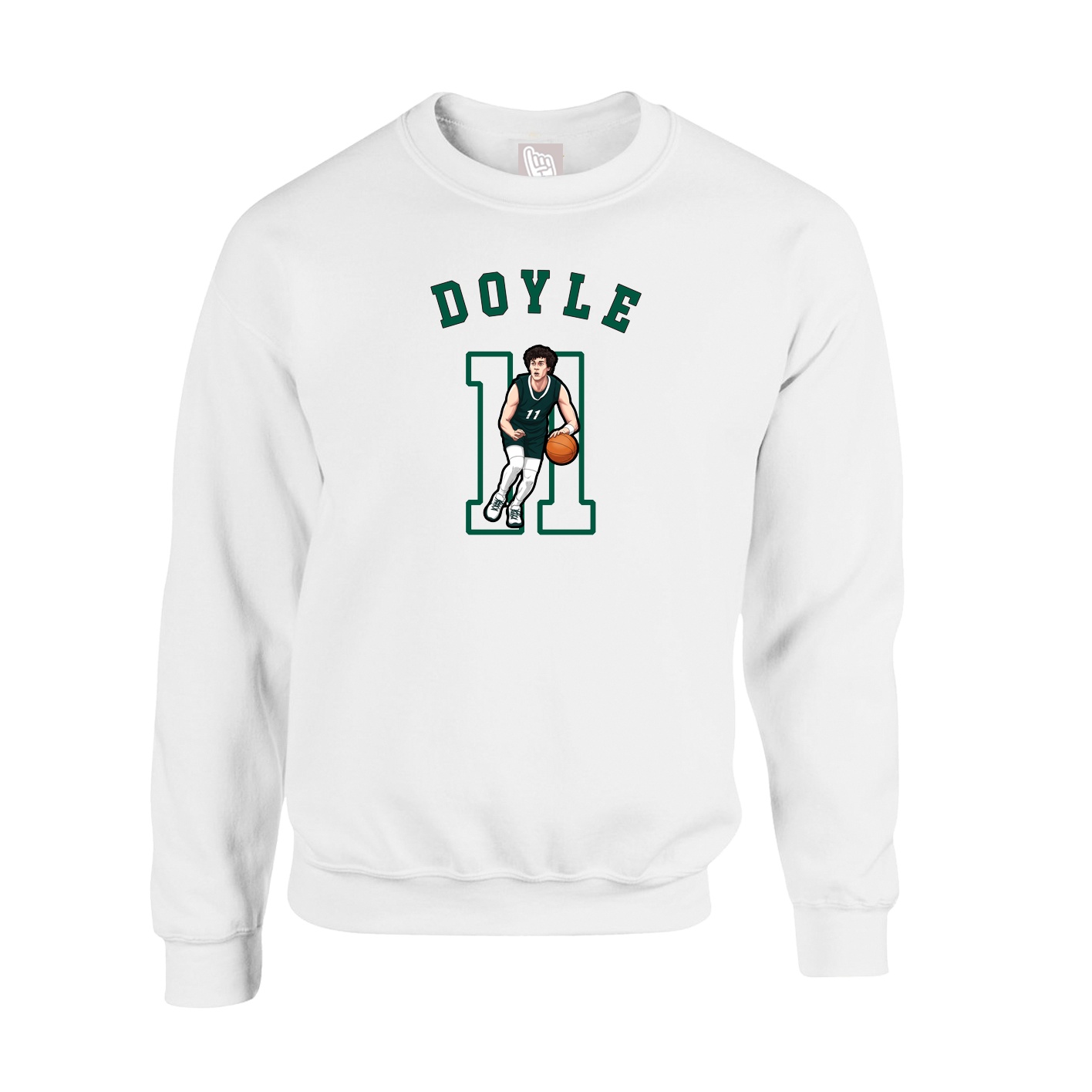 Fleece Crew — Shirsey Arch in White