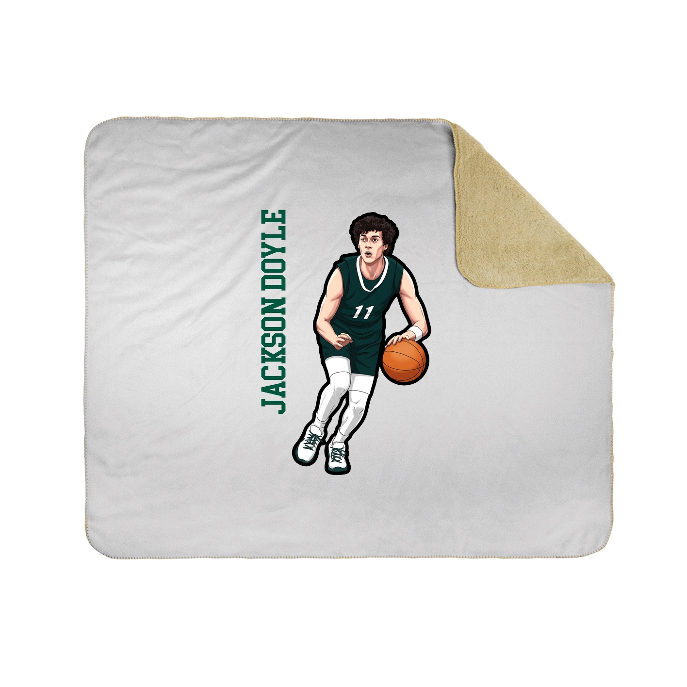 Throw Blanket — Name Vertical in White