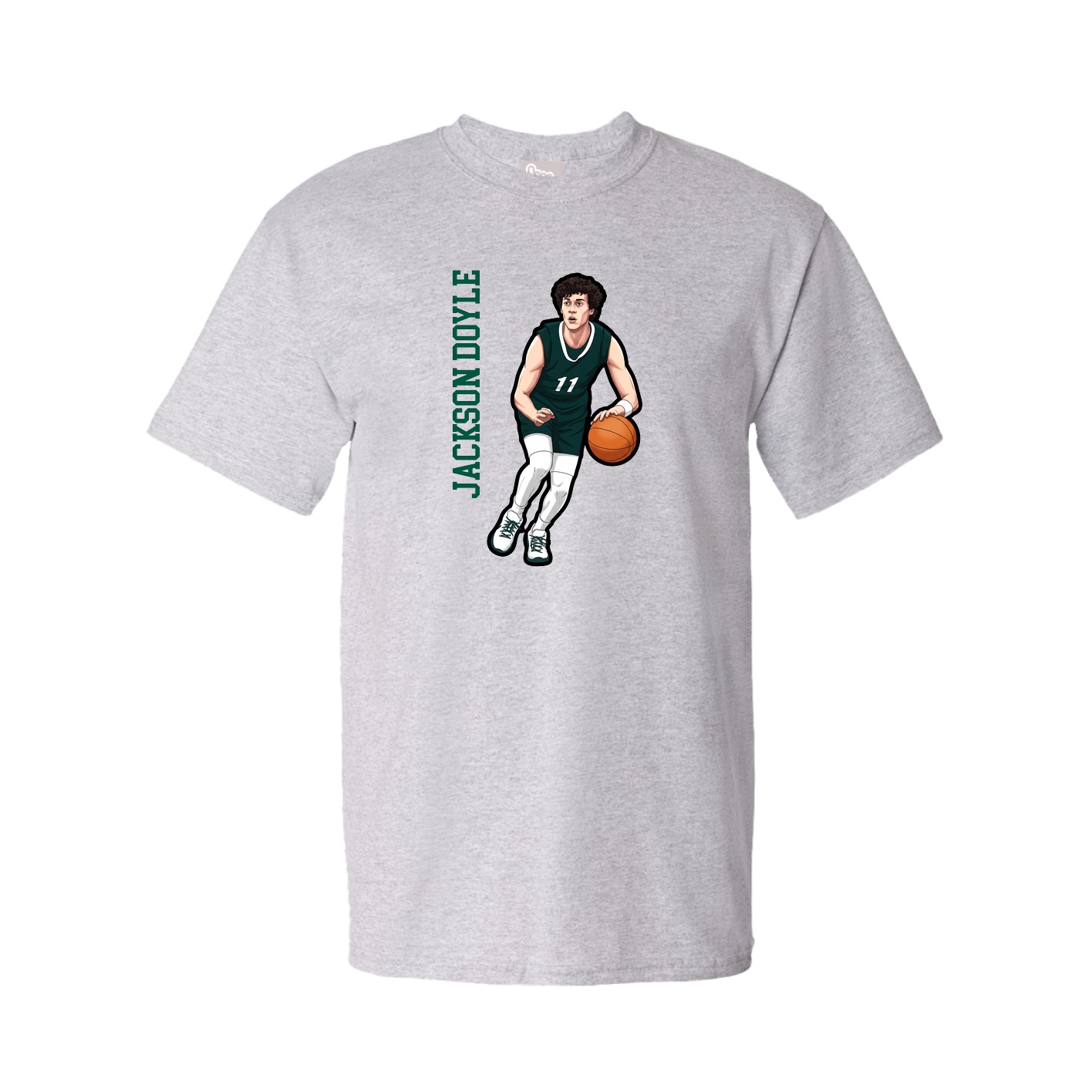 Youth Tee — Name Vertical in Grey