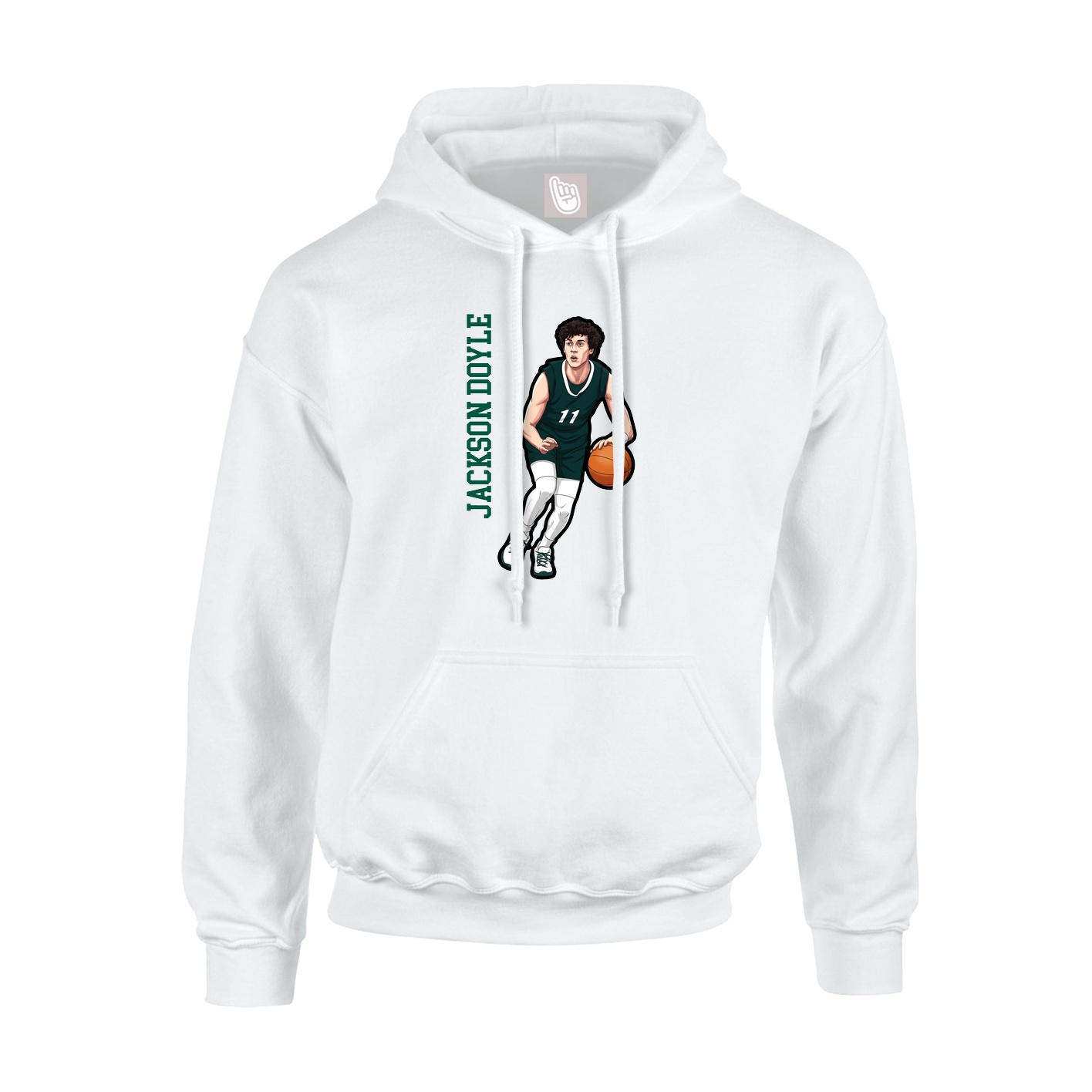 Hoodie — Name Vertical in White