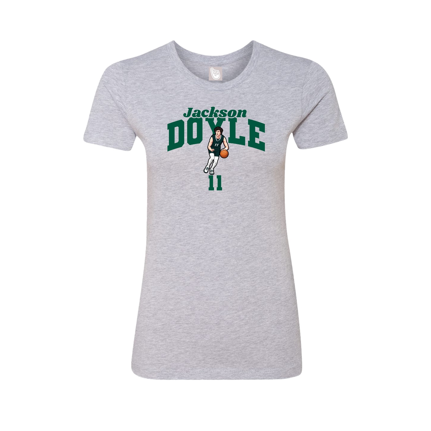 Fitted Women's Tee — Signature Arch in Grey