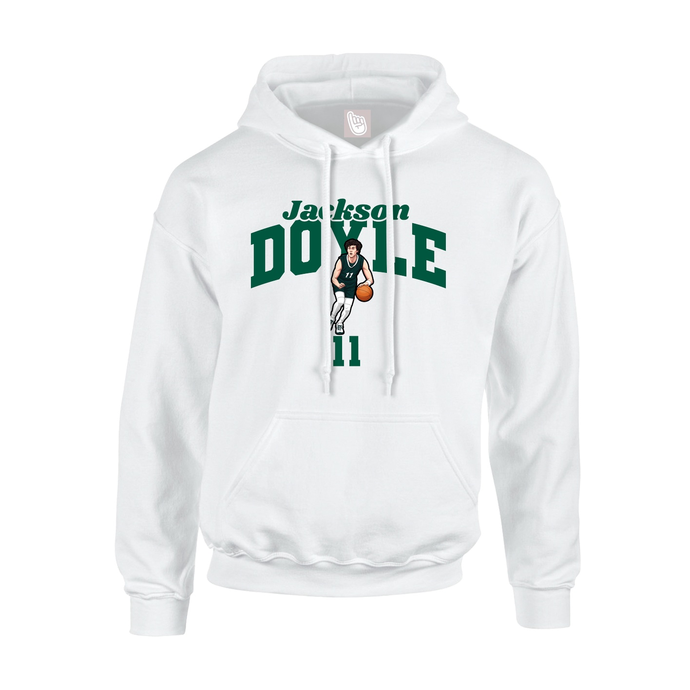 Youth Hoodie — Signature Arch in White