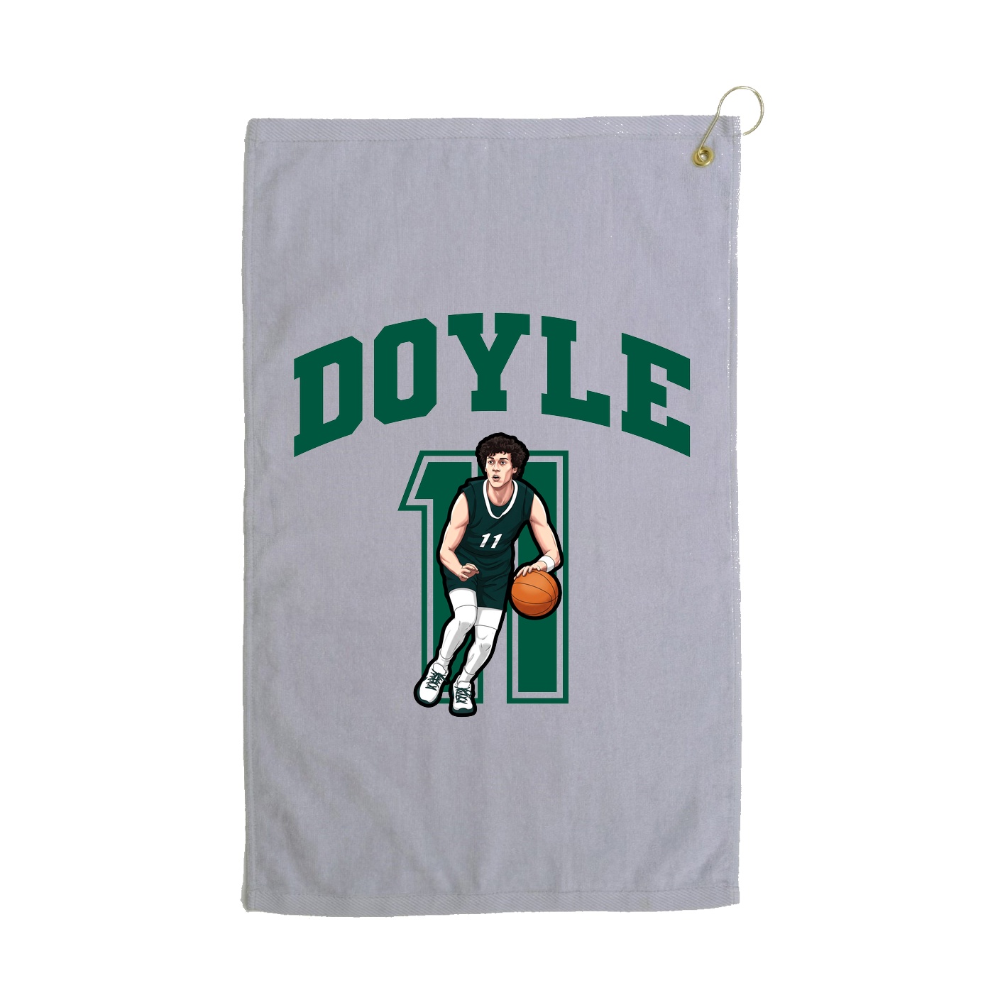 Golf Towel — Number in Grey