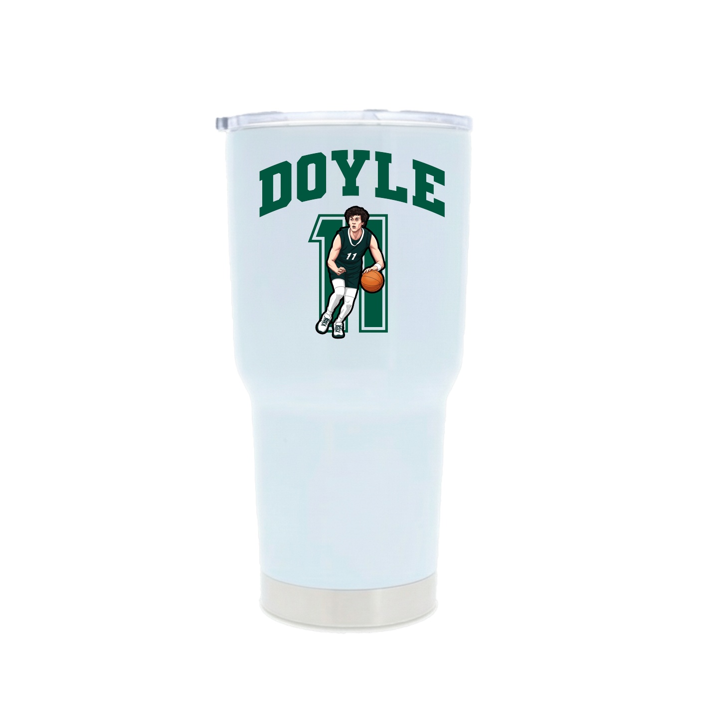 30oz Stainless Steel Tumbler — Number in White