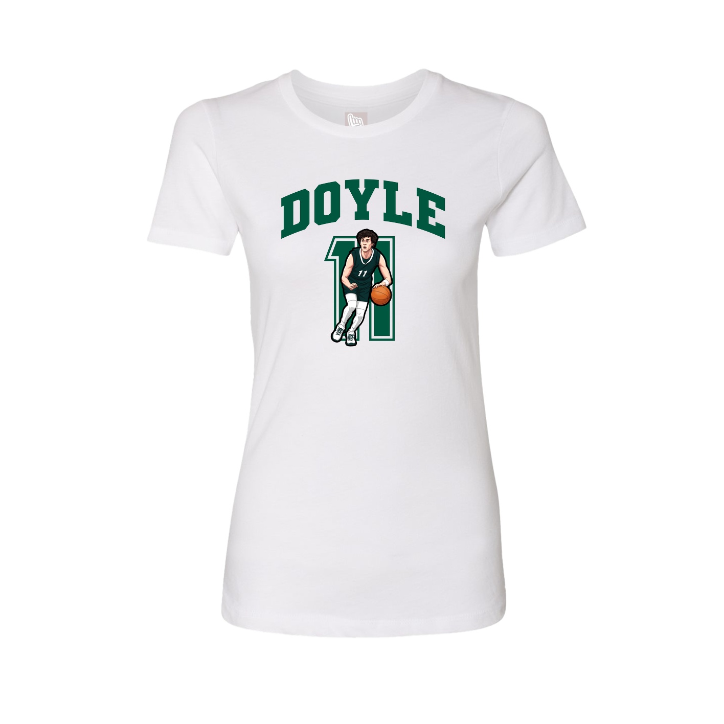 Fitted Women's Tee — Number in White