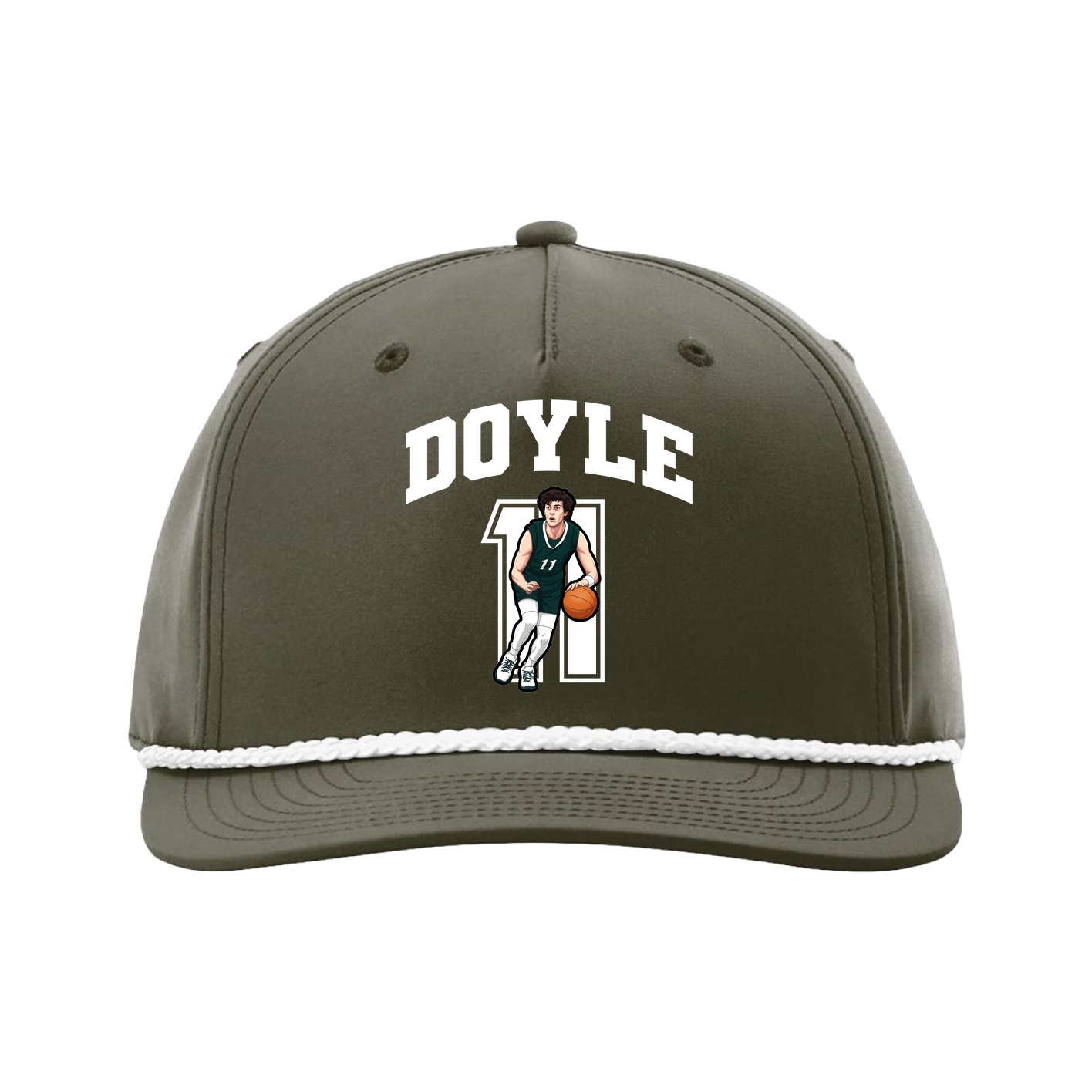 Five-Panel Classic Rope Cap — Number in Green