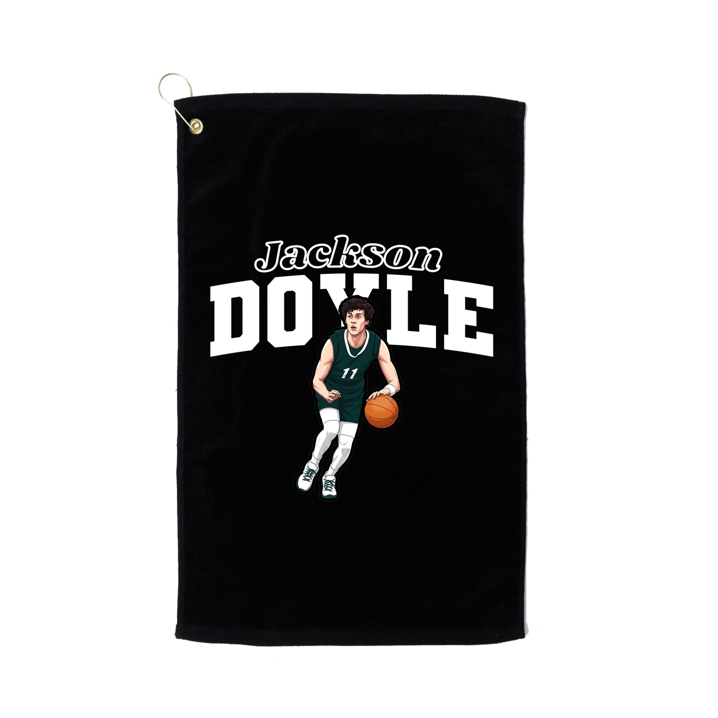 Golf Towel — Name Arch in Black