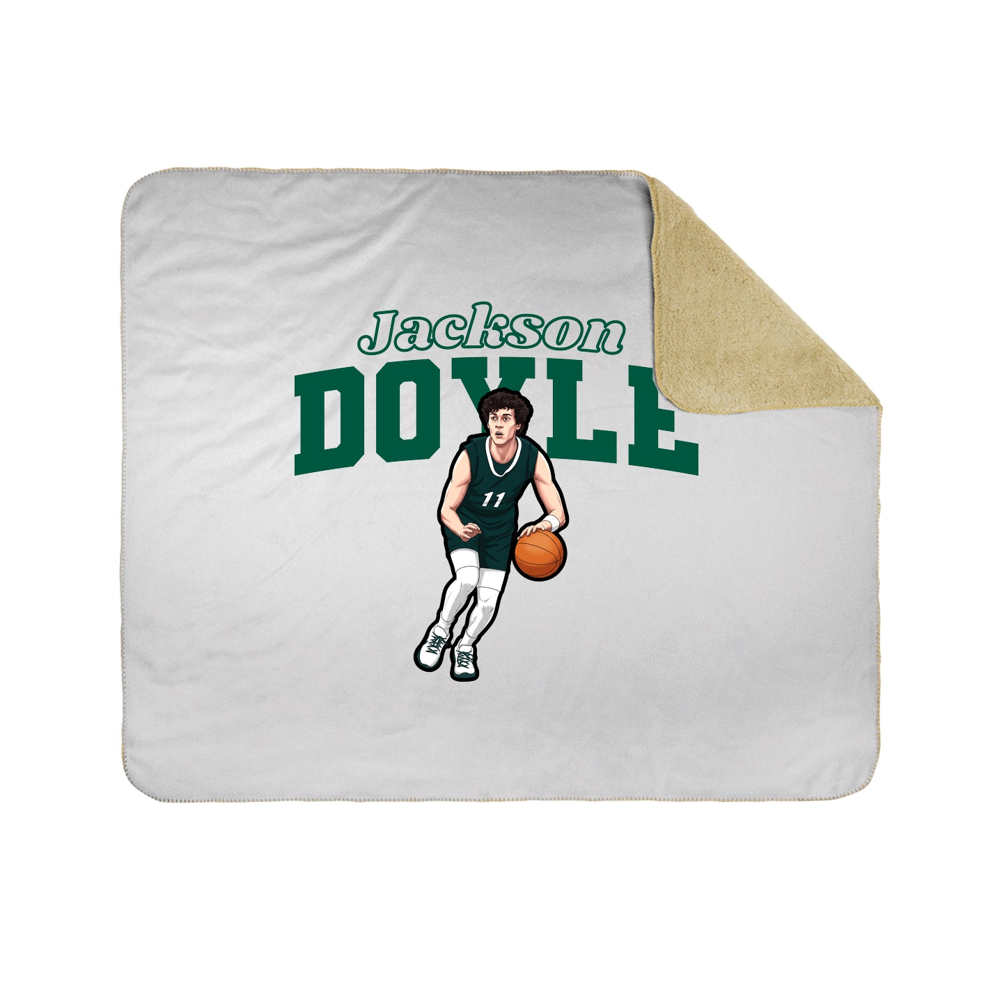 Throw Blanket — Name Arch in White