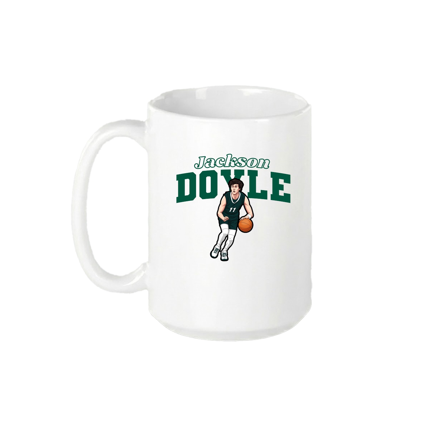 15oz Coffee Mug — Name Arch in White