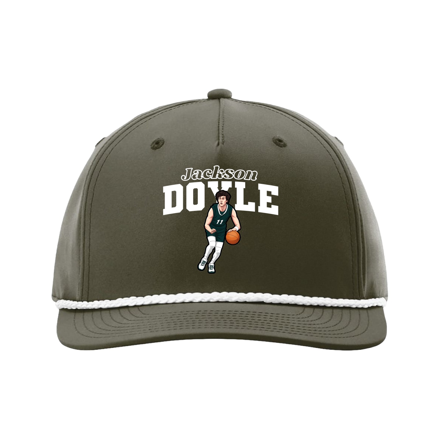 Five-Panel Classic Rope Cap — Name Arch in Green